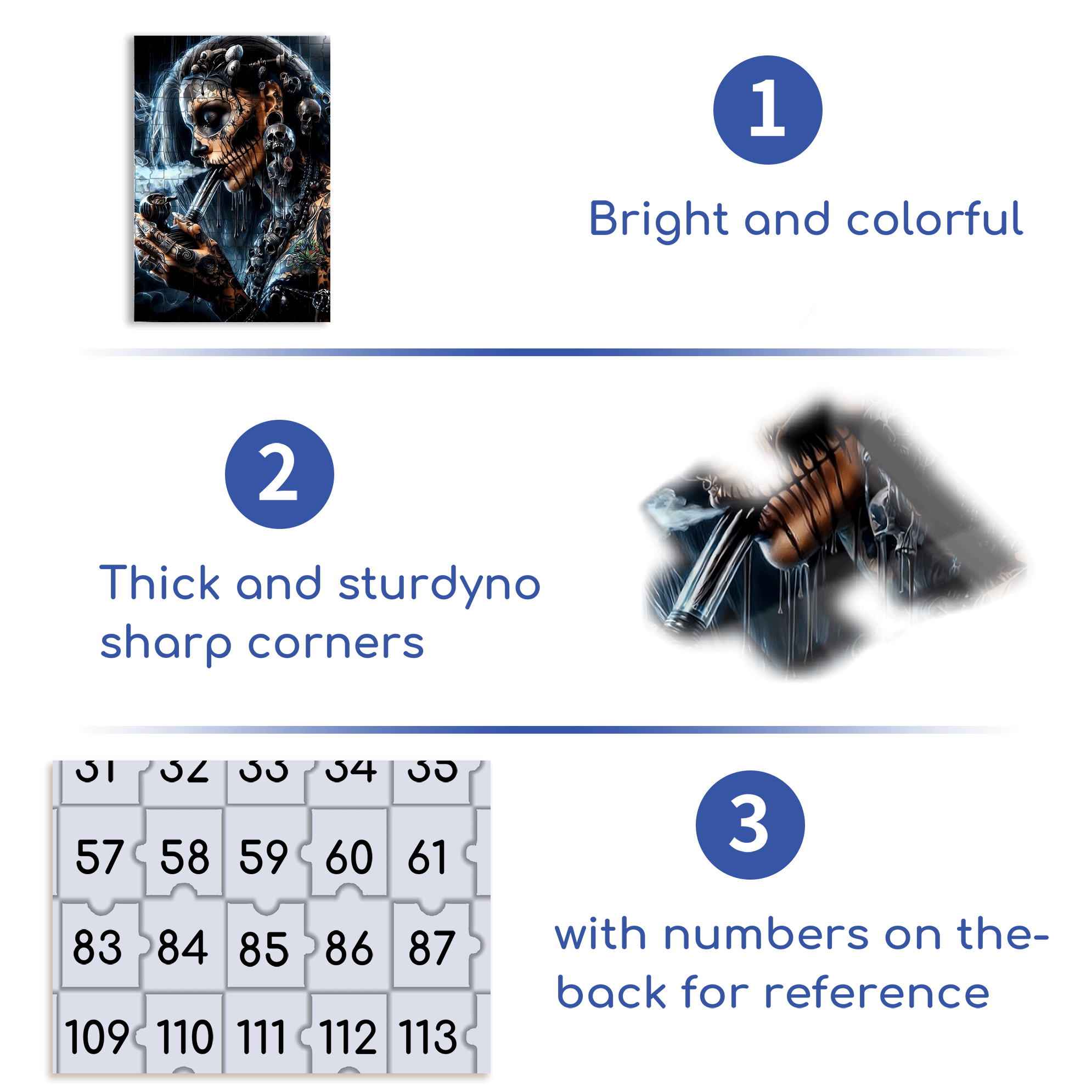 Skull-Themed 500pcs/1000pcs Jigsaw Puzzle, Scratch-Resistant, Interactive Family Game & Brain-Boosting DIY Decor, Perfect for Halloween, Christmas & New Year Gifts, Family Puzzle Game