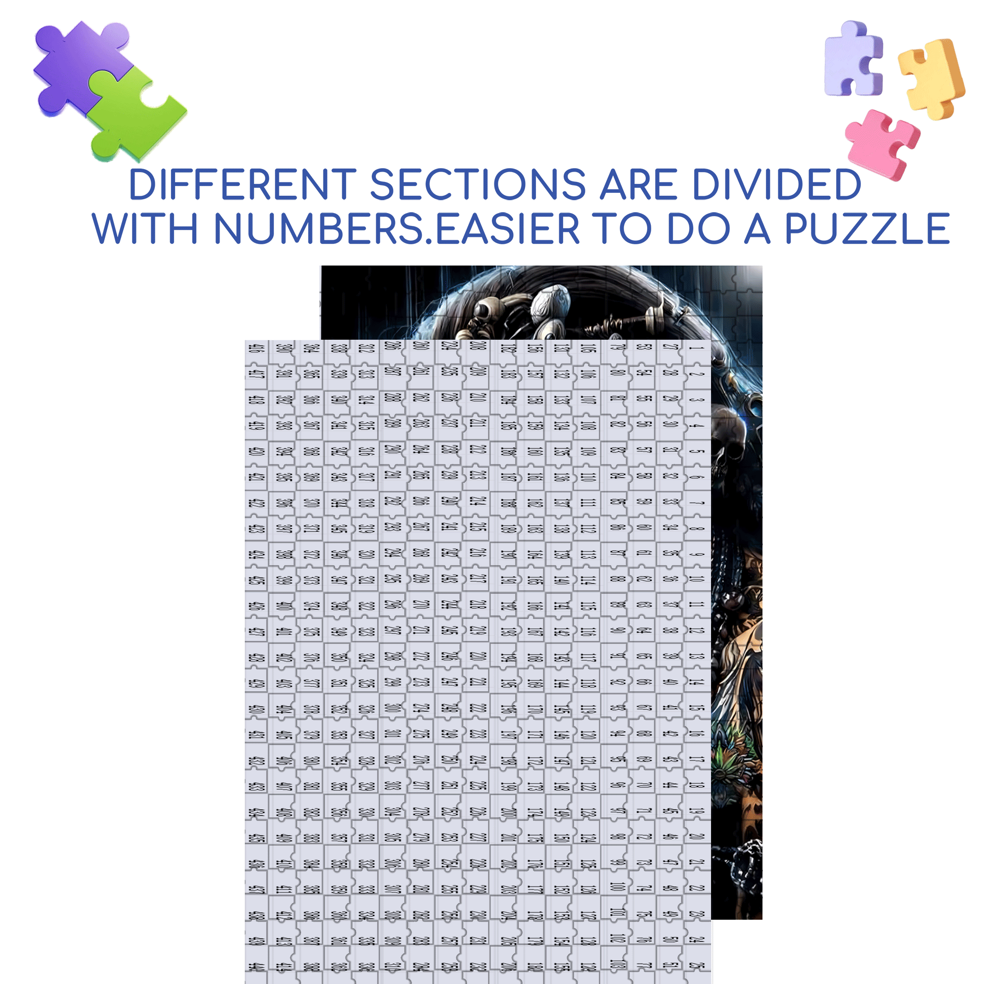 Skull-Themed 500pcs/1000pcs Jigsaw Puzzle, Scratch-Resistant, Interactive Family Game & Brain-Boosting DIY Decor, Perfect for Halloween, Christmas & New Year Gifts, Family Puzzle Game