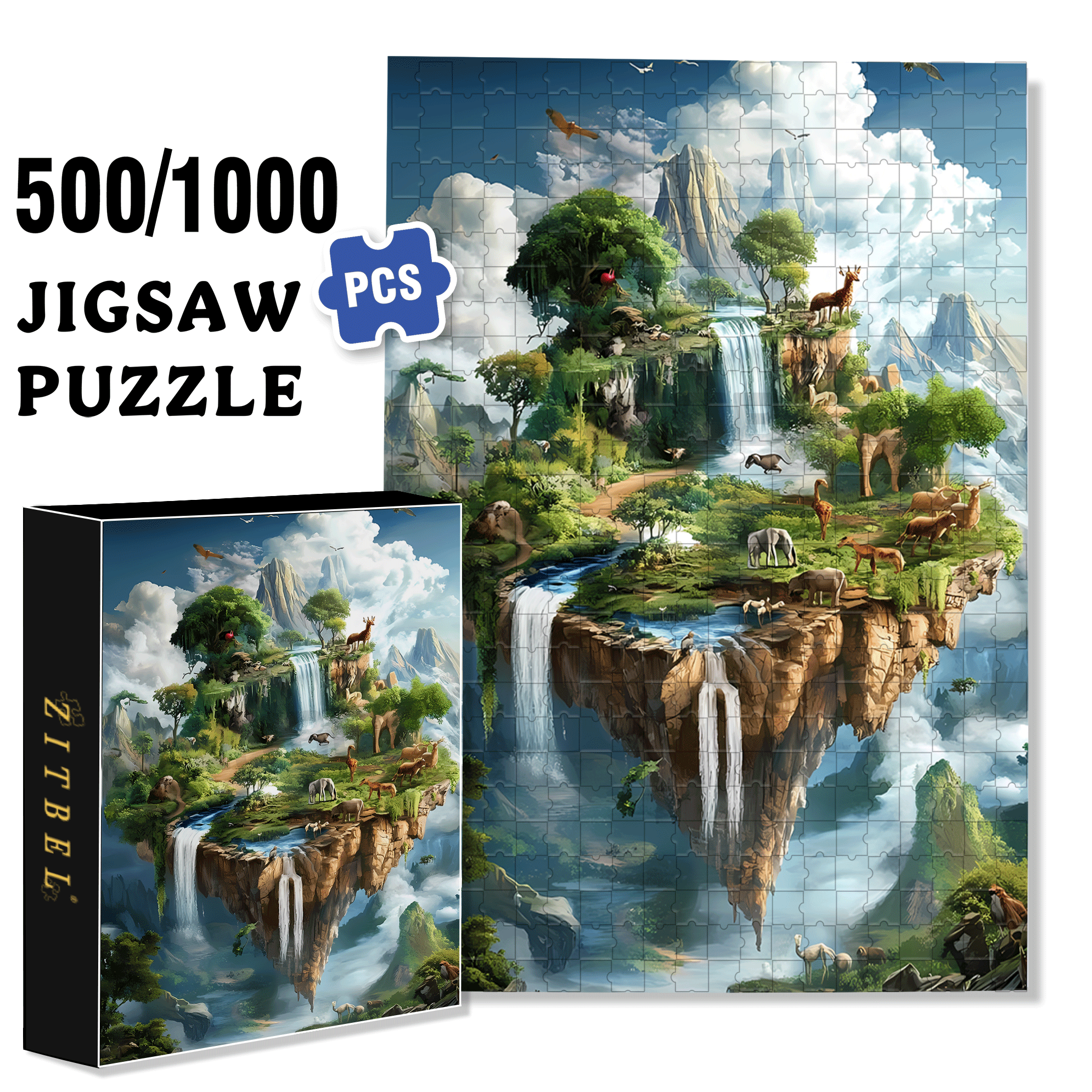Sky Forest 500pcs/1000pcs Jigsaw Puzzle, Scratch-Resistant, Interactive Family Game & Brain-Boosting DIY Decor, Perfect for Halloween, Christmas & New Year Gifts, Family Puzzle Game
