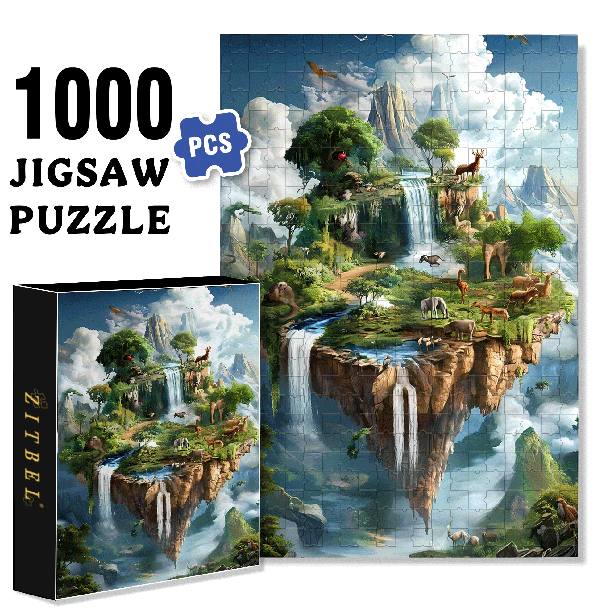 Sky Forest 500pcs/1000pcs Jigsaw Puzzle, Scratch-Resistant, Interactive Family Game & Brain-Boosting DIY Decor, Perfect for Halloween, Christmas & New Year Gifts, Family Puzzle Game