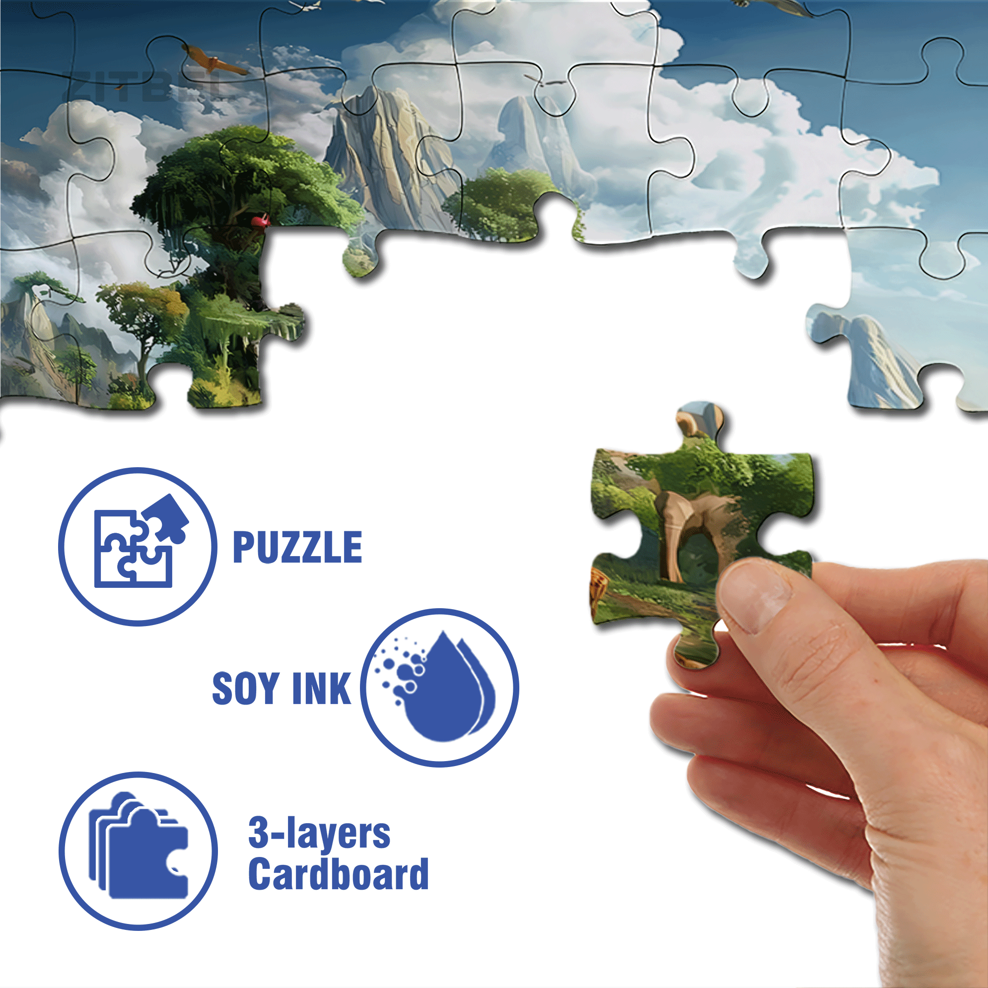 Sky Forest 500pcs/1000pcs Jigsaw Puzzle, Scratch-Resistant, Interactive Family Game & Brain-Boosting DIY Decor, Perfect for Halloween, Christmas & New Year Gifts, Family Puzzle Game
