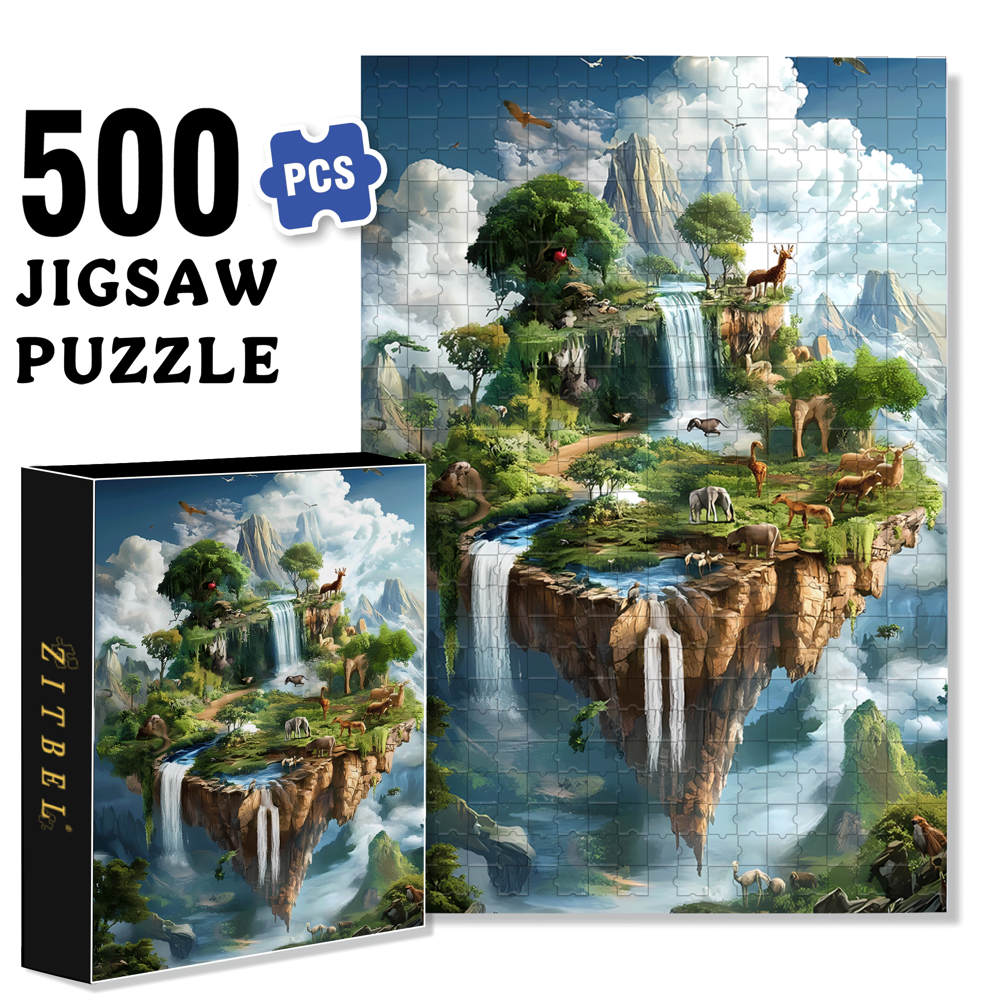 Sky Forest 500pcs/1000pcs Jigsaw Puzzle, Scratch-Resistant, Interactive Family Game & Brain-Boosting DIY Decor, Perfect for Halloween, Christmas & New Year Gifts, Family Puzzle Game