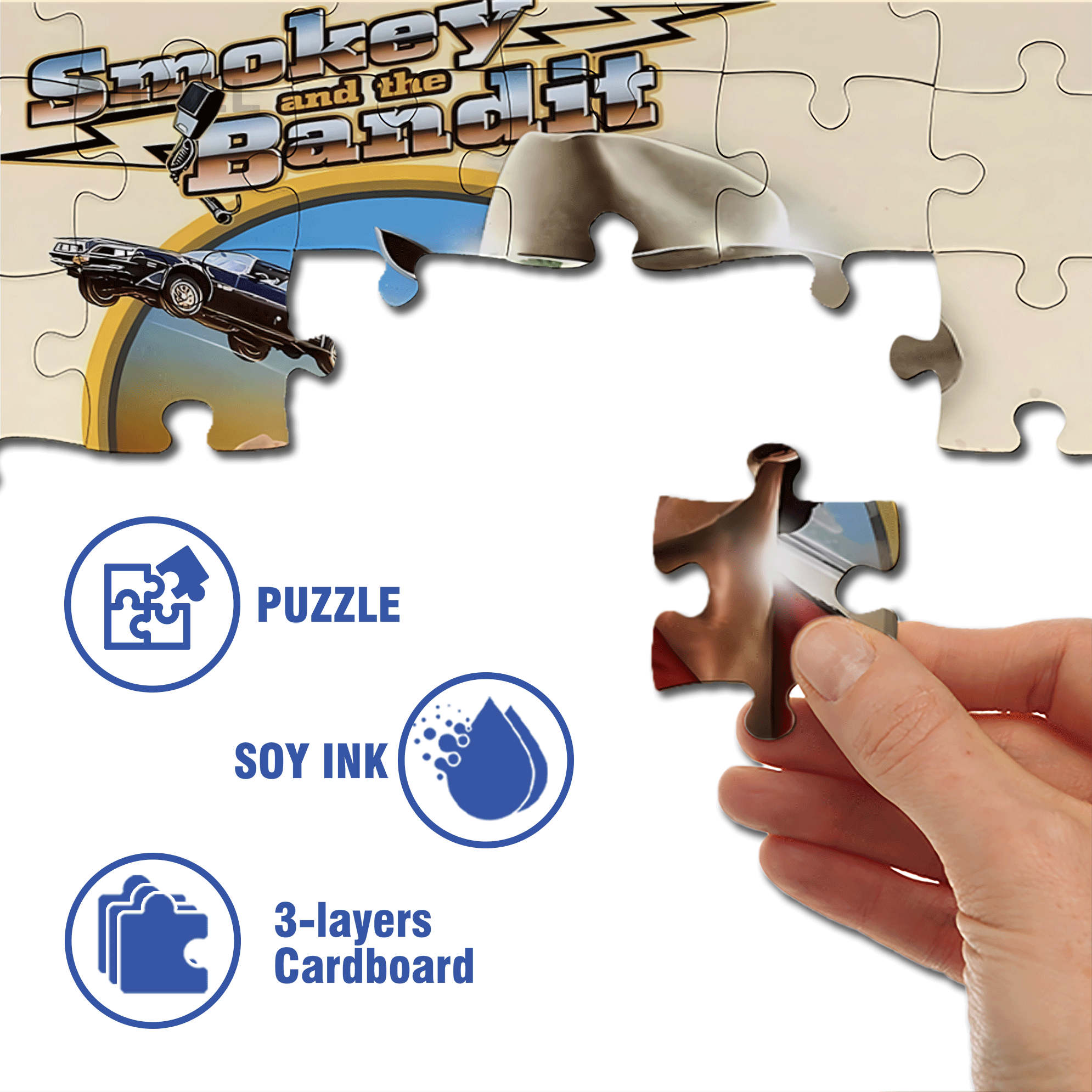 Smokey And The Bandit 500pcs/1000pcs Jigsaw Puzzle, Scratch-Resistant, Interactive Family Game & Brain-Boosting DIY Decor, Perfect for Halloween, Christmas & New Year Gifts, Family Puzzle Game