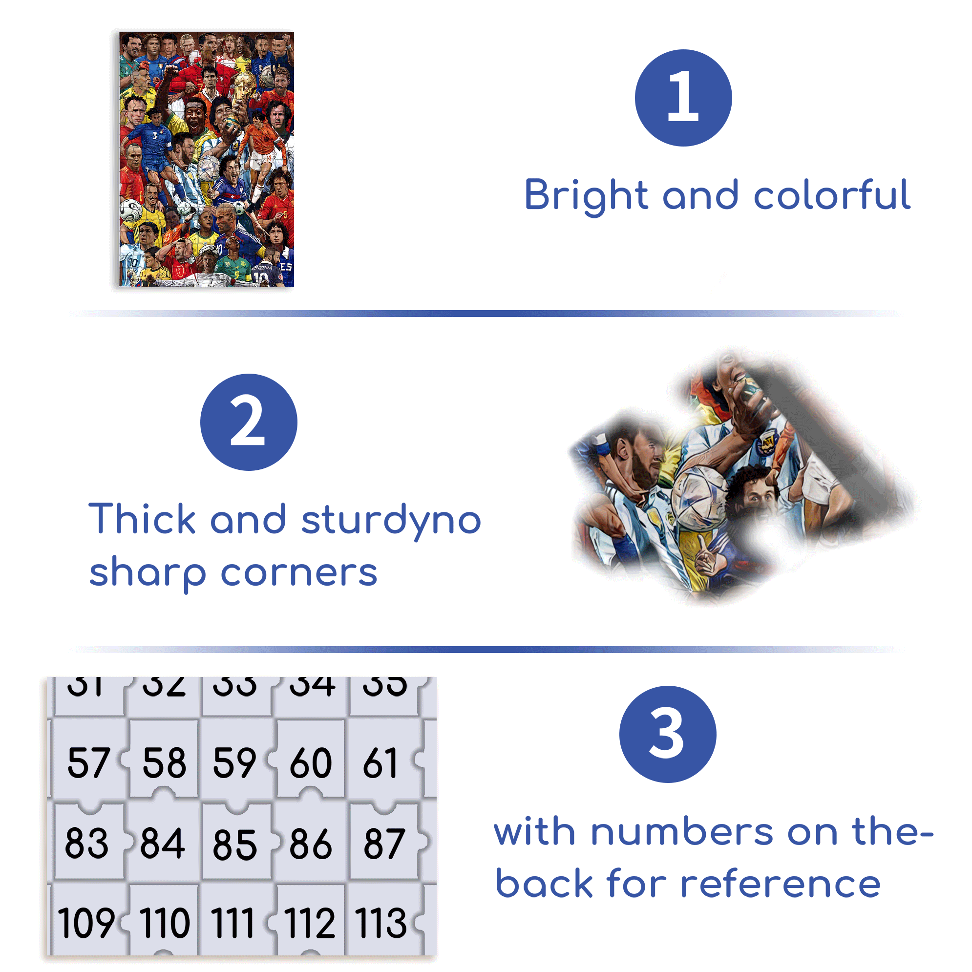 Soccer Legends 500pcs/1000pcs Jigsaw Puzzle, Scratch-Resistant, Interactive Family Game & Brain-Boosting DIY Decor, Perfect for Halloween, Christmas & New Year Gifts, Family Puzzle Game