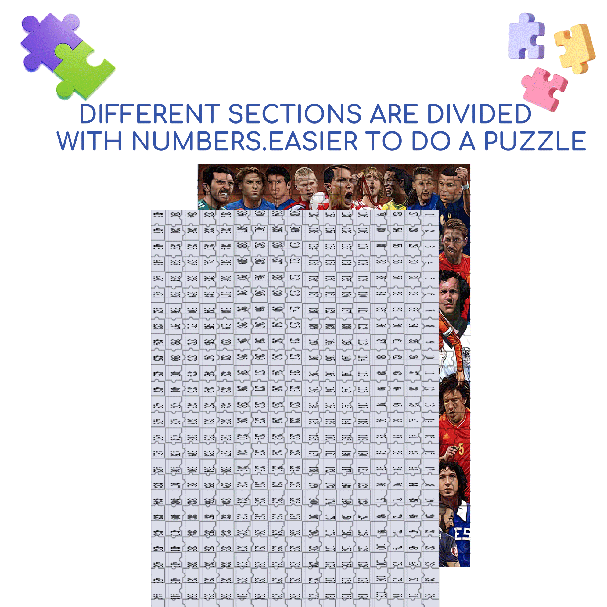 Soccer Legends 500pcs/1000pcs Jigsaw Puzzle, Scratch-Resistant, Interactive Family Game & Brain-Boosting DIY Decor, Perfect for Halloween, Christmas & New Year Gifts, Family Puzzle Game