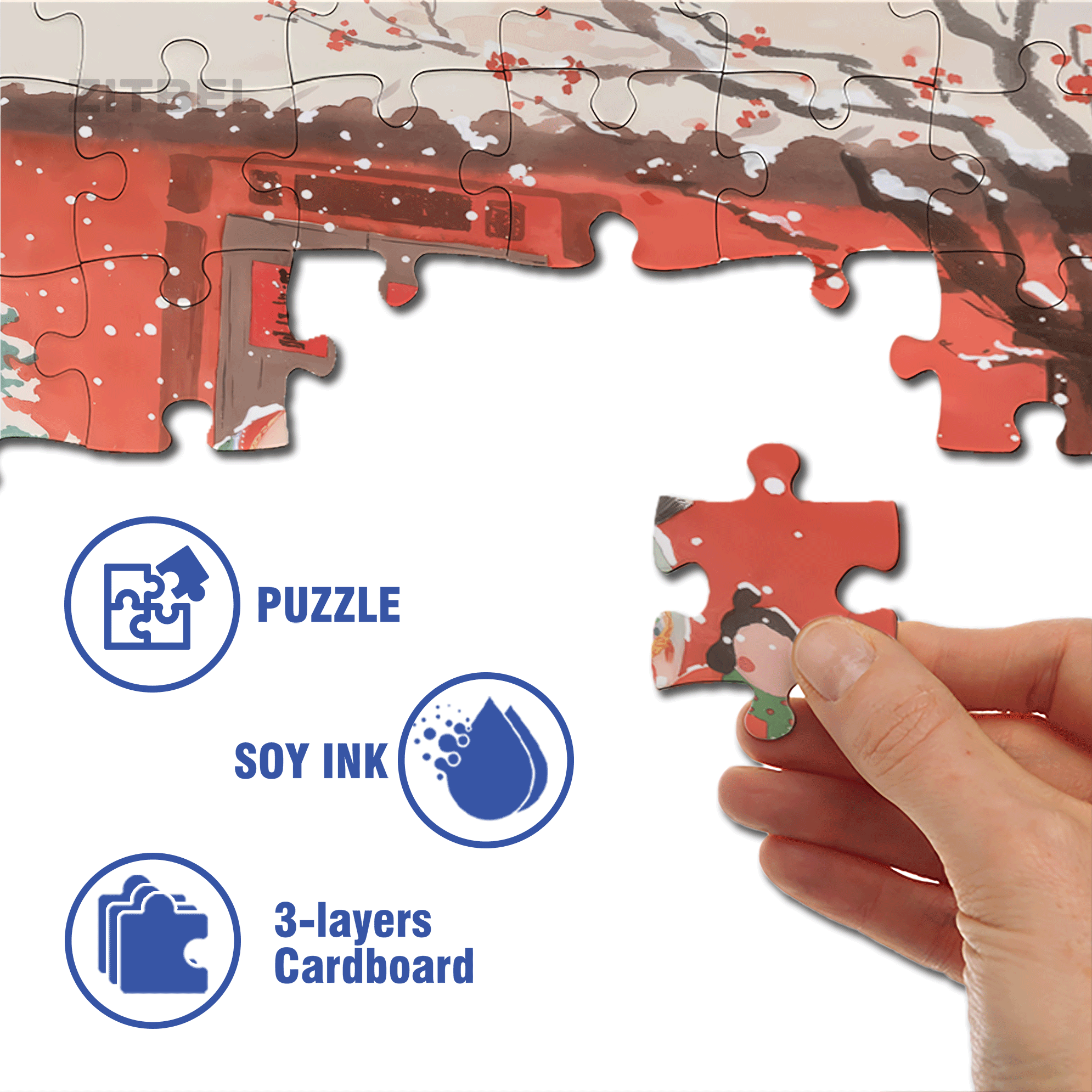 Take A Photo With The Fat Horse 500pcs/1000pcs Jigsaw Puzzle, Scratch-Resistant, Interactive Family Game & Brain-Boosting DIY Decor, Perfect for Halloween, Christmas & New Year Gifts, Family Puzzle Game