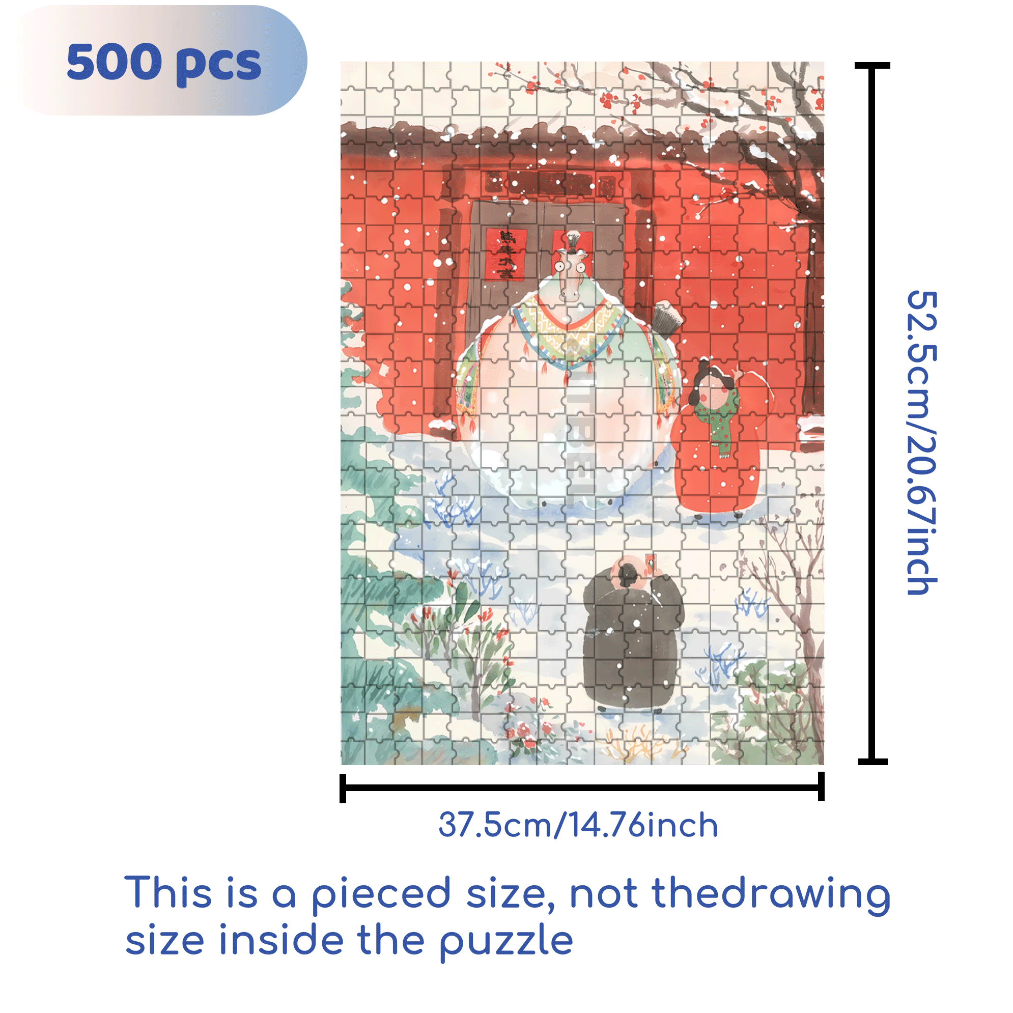 Take A Photo With The Fat Horse 500pcs/1000pcs Jigsaw Puzzle, Scratch-Resistant, Interactive Family Game & Brain-Boosting DIY Decor, Perfect for Halloween, Christmas & New Year Gifts, Family Puzzle Game