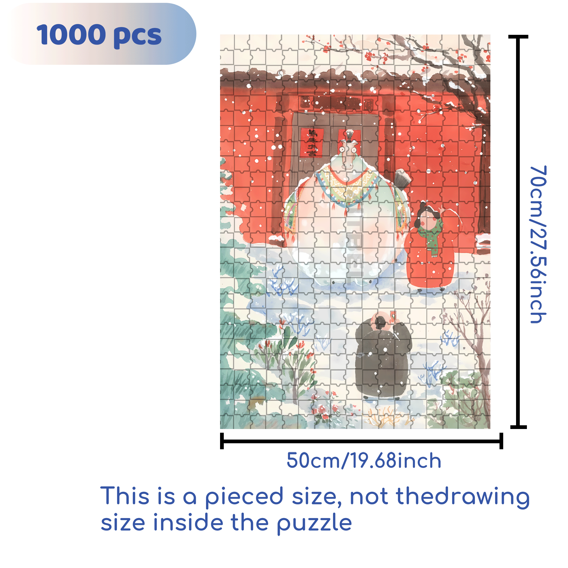 Take A Photo With The Fat Horse 500pcs/1000pcs Jigsaw Puzzle, Scratch-Resistant, Interactive Family Game & Brain-Boosting DIY Decor, Perfect for Halloween, Christmas & New Year Gifts, Family Puzzle Game