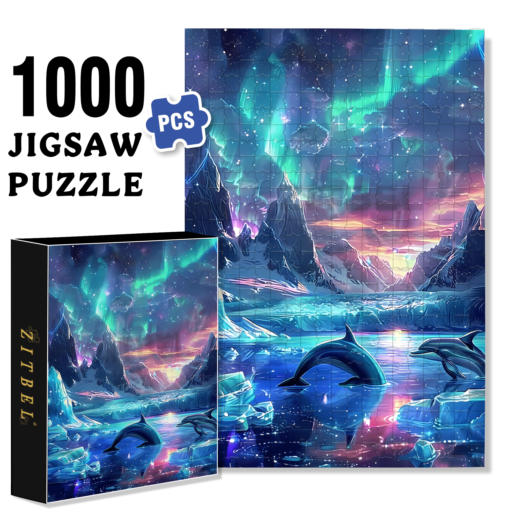 The Aurora Borealis Diamond 500pcs/1000pcs Jigsaw Puzzle, Scratch-Resistant, Interactive Family Game & Brain-Boosting DIY Decor, Perfect for Halloween, Christmas & New Year Gifts, Family Puzzle Game