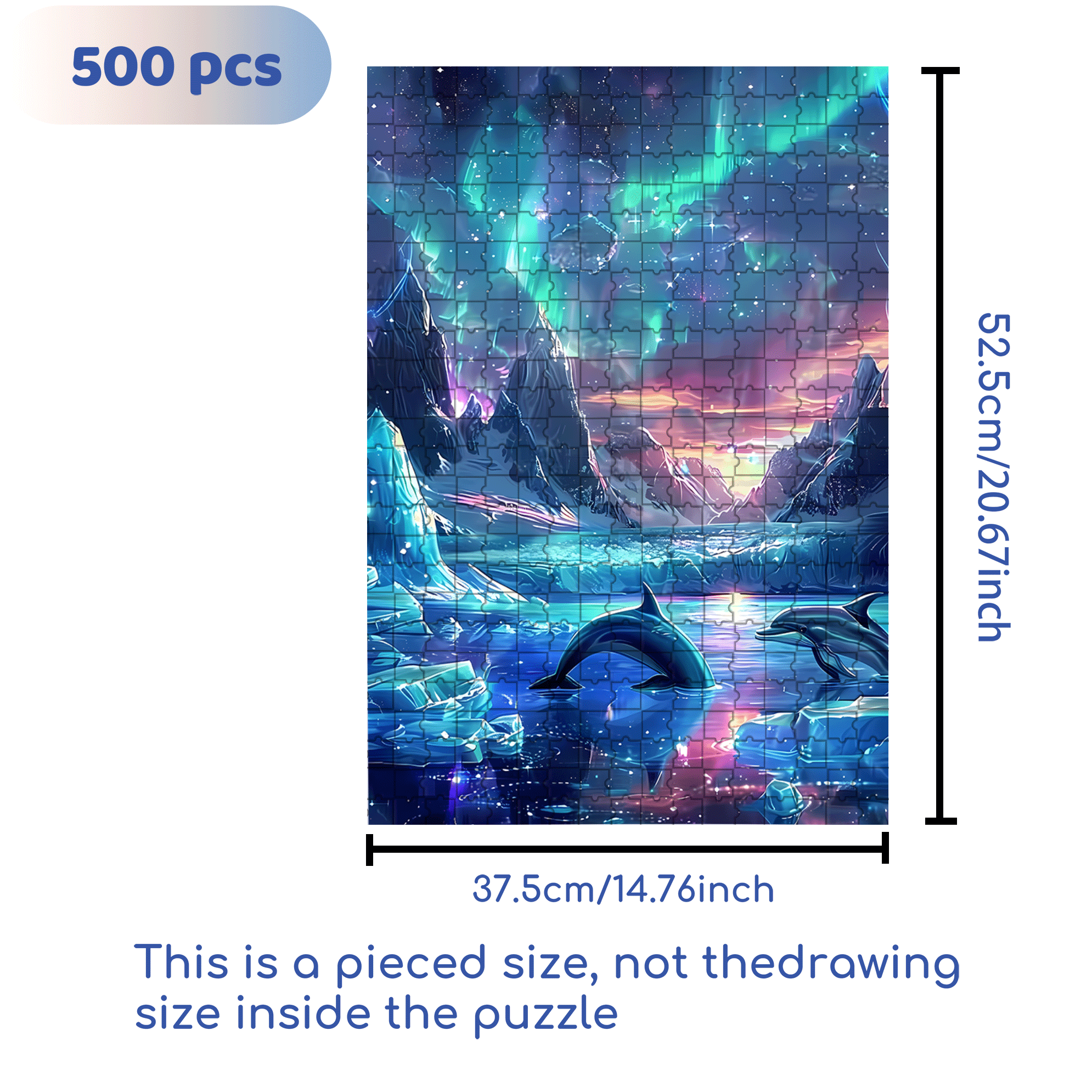The Aurora Borealis Diamond 500pcs/1000pcs Jigsaw Puzzle, Scratch-Resistant, Interactive Family Game & Brain-Boosting DIY Decor, Perfect for Halloween, Christmas & New Year Gifts, Family Puzzle Game