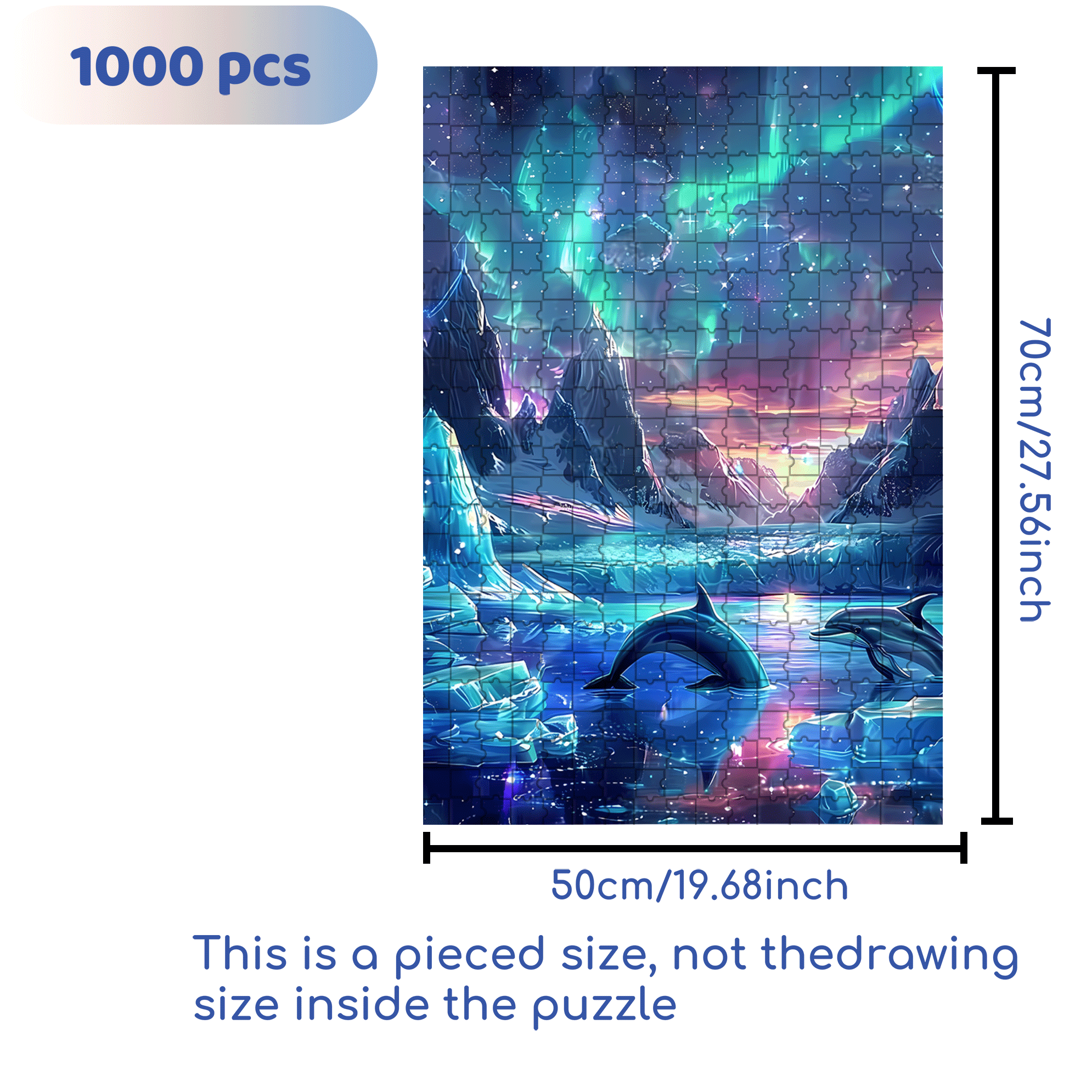 The Aurora Borealis Diamond 500pcs/1000pcs Jigsaw Puzzle, Scratch-Resistant, Interactive Family Game & Brain-Boosting DIY Decor, Perfect for Halloween, Christmas & New Year Gifts, Family Puzzle Game