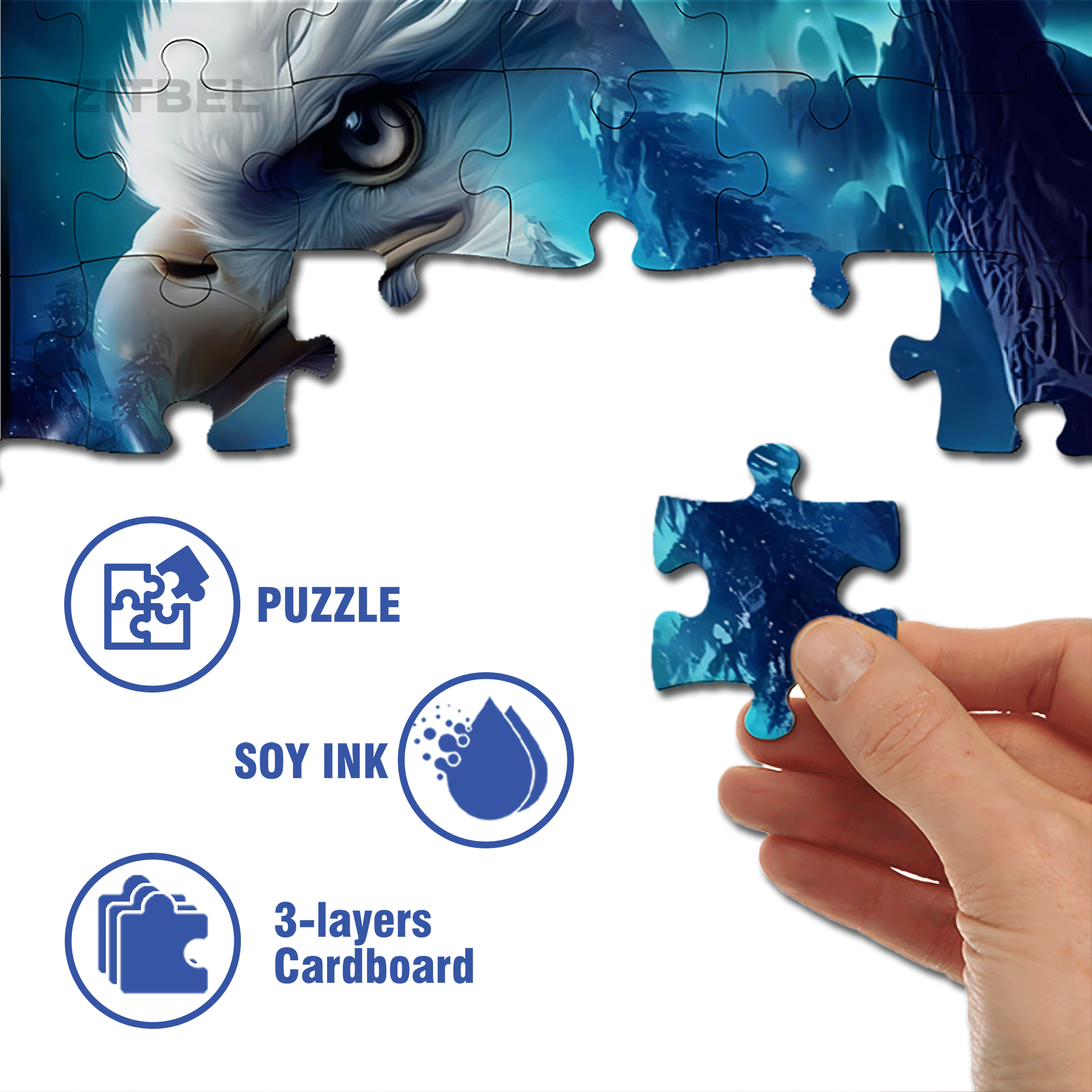 The Falcon And The Wolf 500pcs/1000pcs Jigsaw Puzzle, Scratch-Resistant, Interactive Family Game & Brain-Boosting DIY Decor, Perfect for Halloween, Christmas & New Year Gifts, Family Puzzle Game
