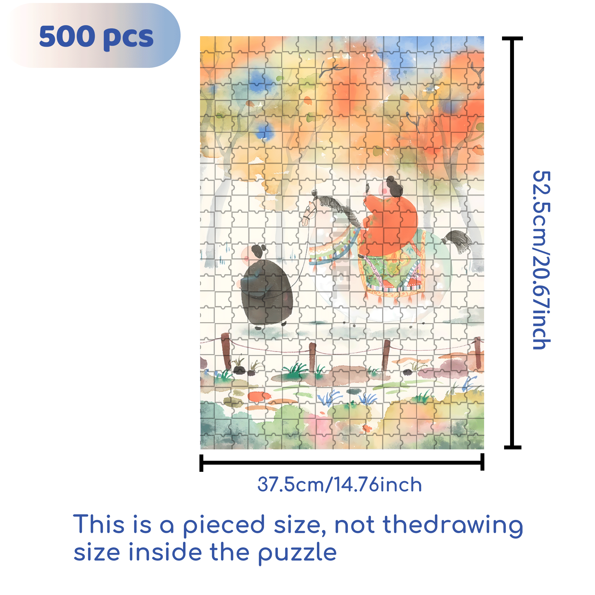 The Fat Horse 500pcs/1000pcs Jigsaw Puzzle, Scratch-Resistant, Interactive Family Game & Brain-Boosting DIY Decor, Perfect for Halloween, Christmas & New Year Gifts, Family Puzzle Game