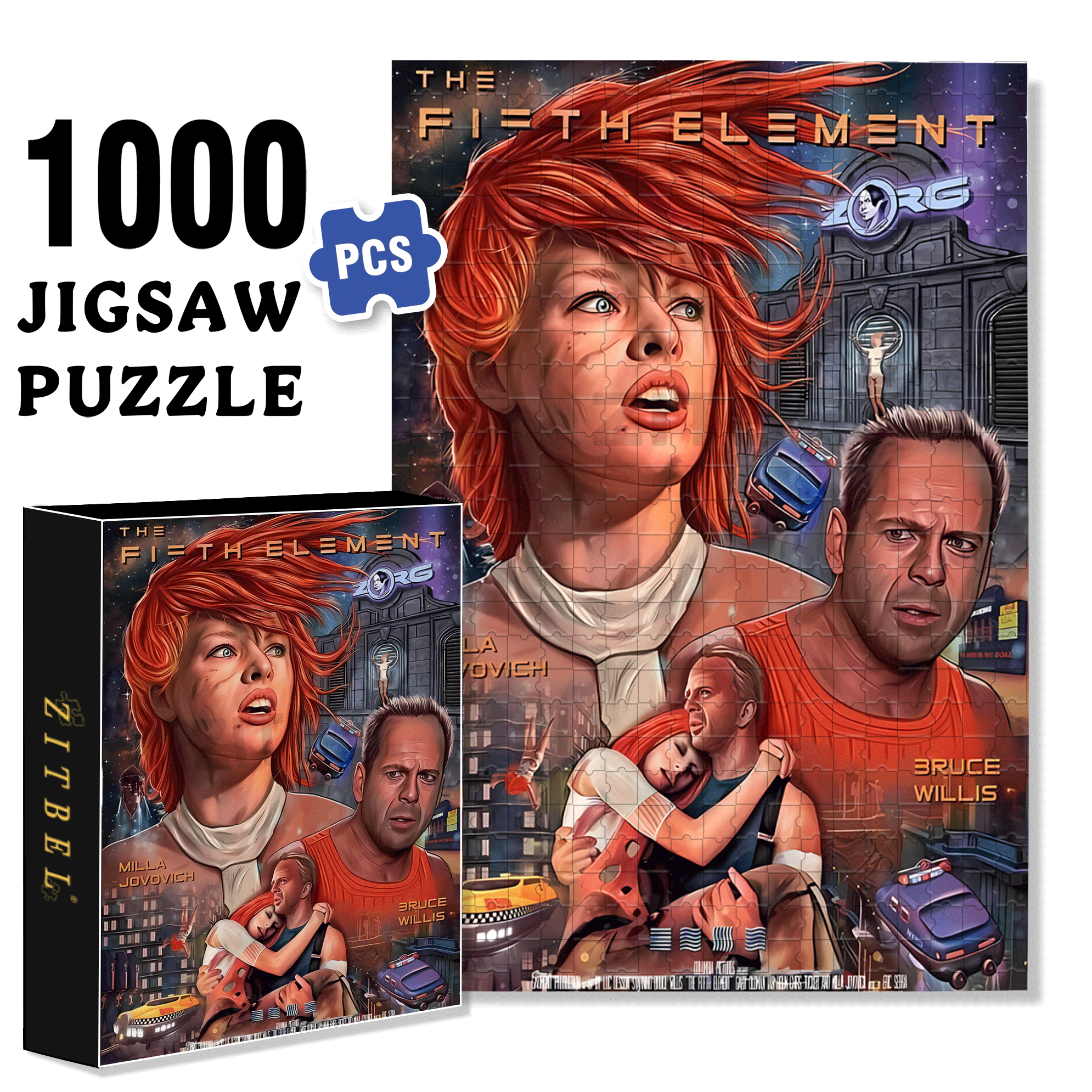 The Fieth Element 500pcs/1000pcs Jigsaw Puzzle, Scratch-Resistant, Interactive Family Game & Brain-Boosting DIY Decor, Perfect for Halloween, Christmas & New Year Gifts, Family Puzzle Game