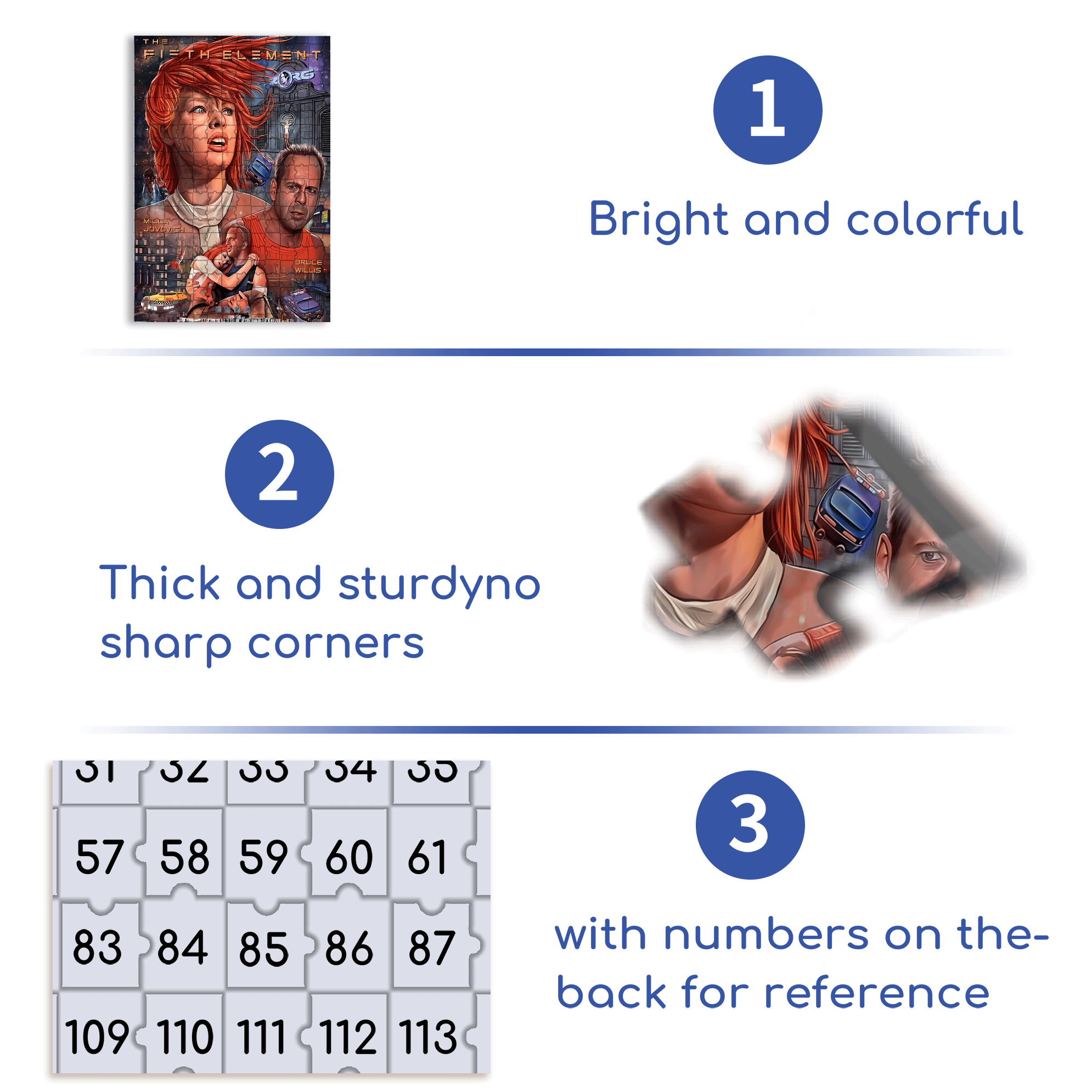 The Fieth Element 500pcs/1000pcs Jigsaw Puzzle, Scratch-Resistant, Interactive Family Game & Brain-Boosting DIY Decor, Perfect for Halloween, Christmas & New Year Gifts, Family Puzzle Game