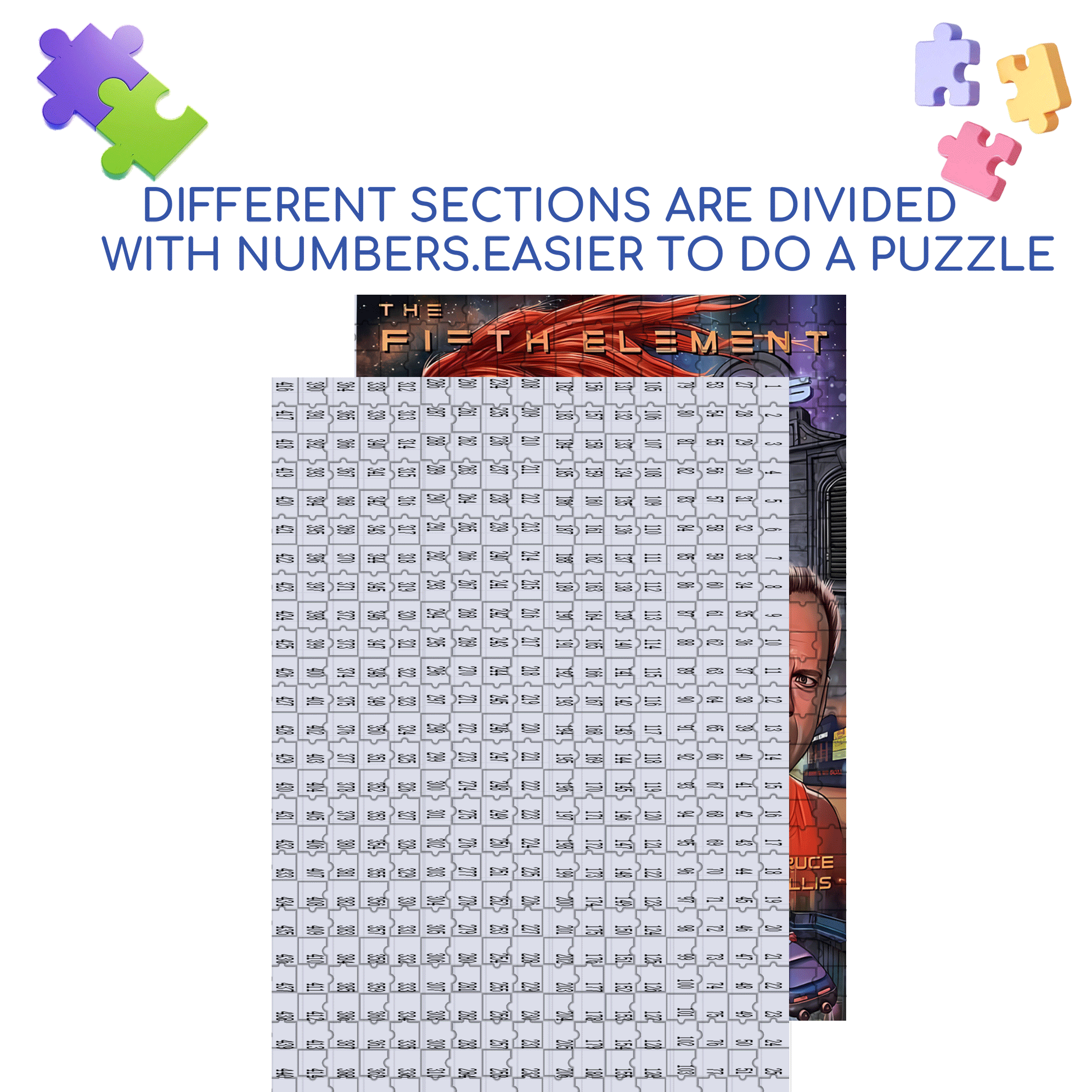 The Fieth Element 500pcs/1000pcs Jigsaw Puzzle, Scratch-Resistant, Interactive Family Game & Brain-Boosting DIY Decor, Perfect for Halloween, Christmas & New Year Gifts, Family Puzzle Game