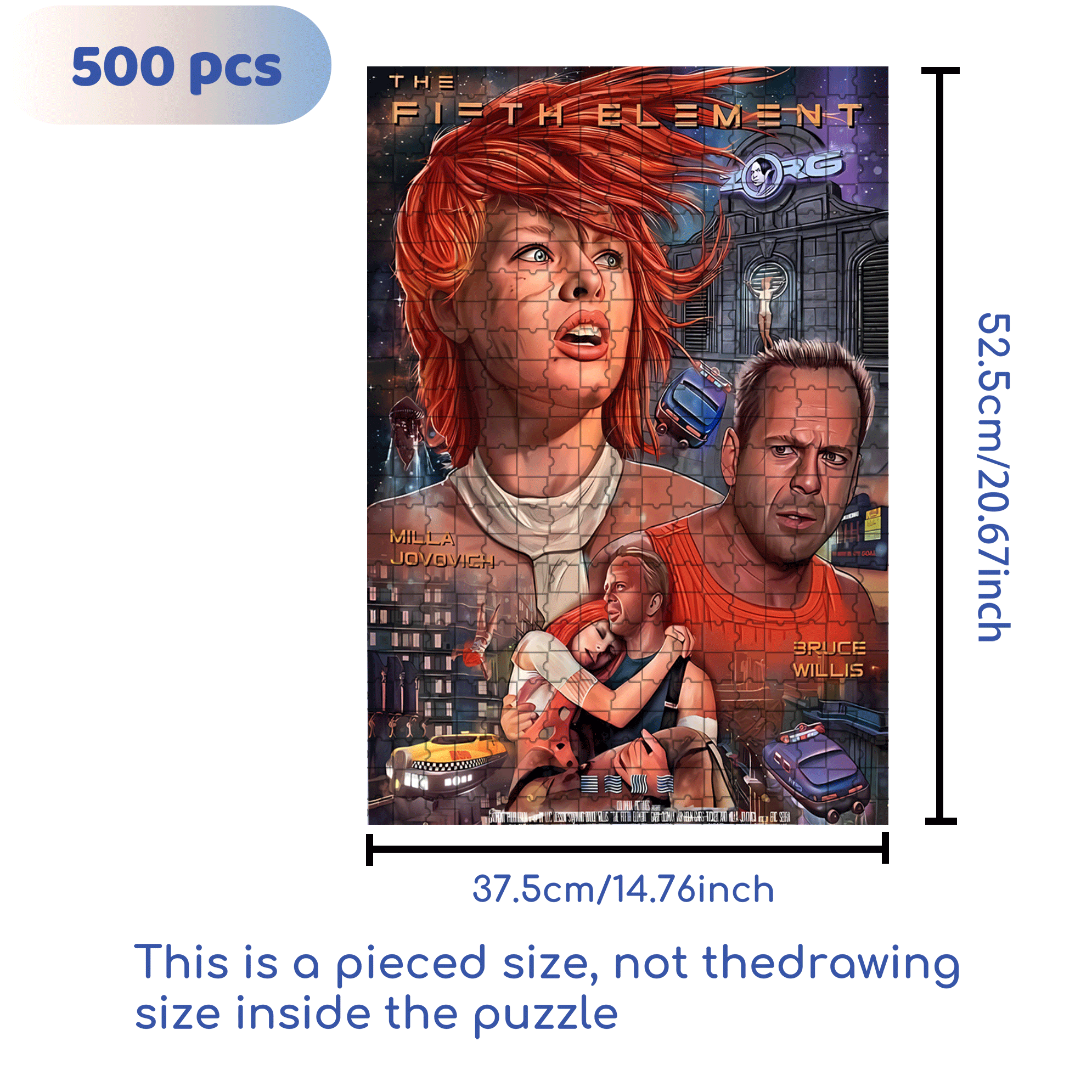 The Fieth Element 500pcs/1000pcs Jigsaw Puzzle, Scratch-Resistant, Interactive Family Game & Brain-Boosting DIY Decor, Perfect for Halloween, Christmas & New Year Gifts, Family Puzzle Game