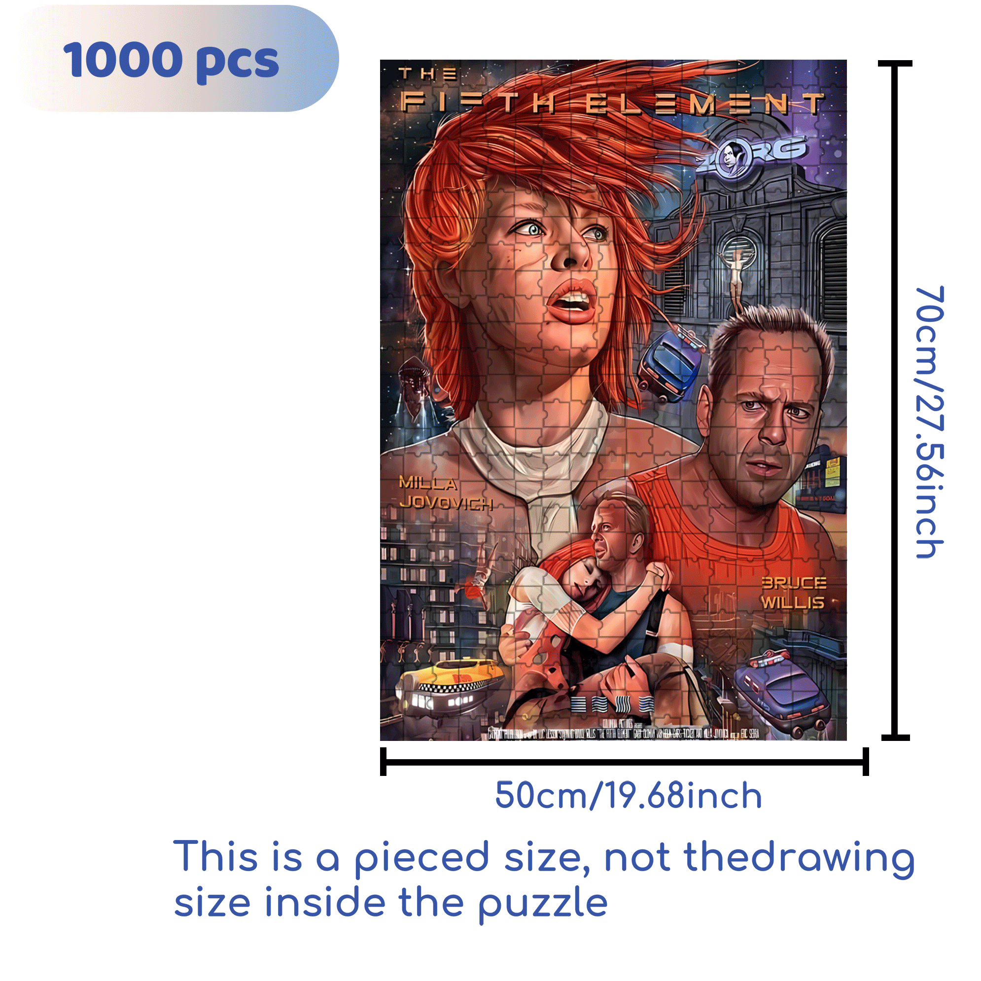 The Fieth Element 500pcs/1000pcs Jigsaw Puzzle, Scratch-Resistant, Interactive Family Game & Brain-Boosting DIY Decor, Perfect for Halloween, Christmas & New Year Gifts, Family Puzzle Game