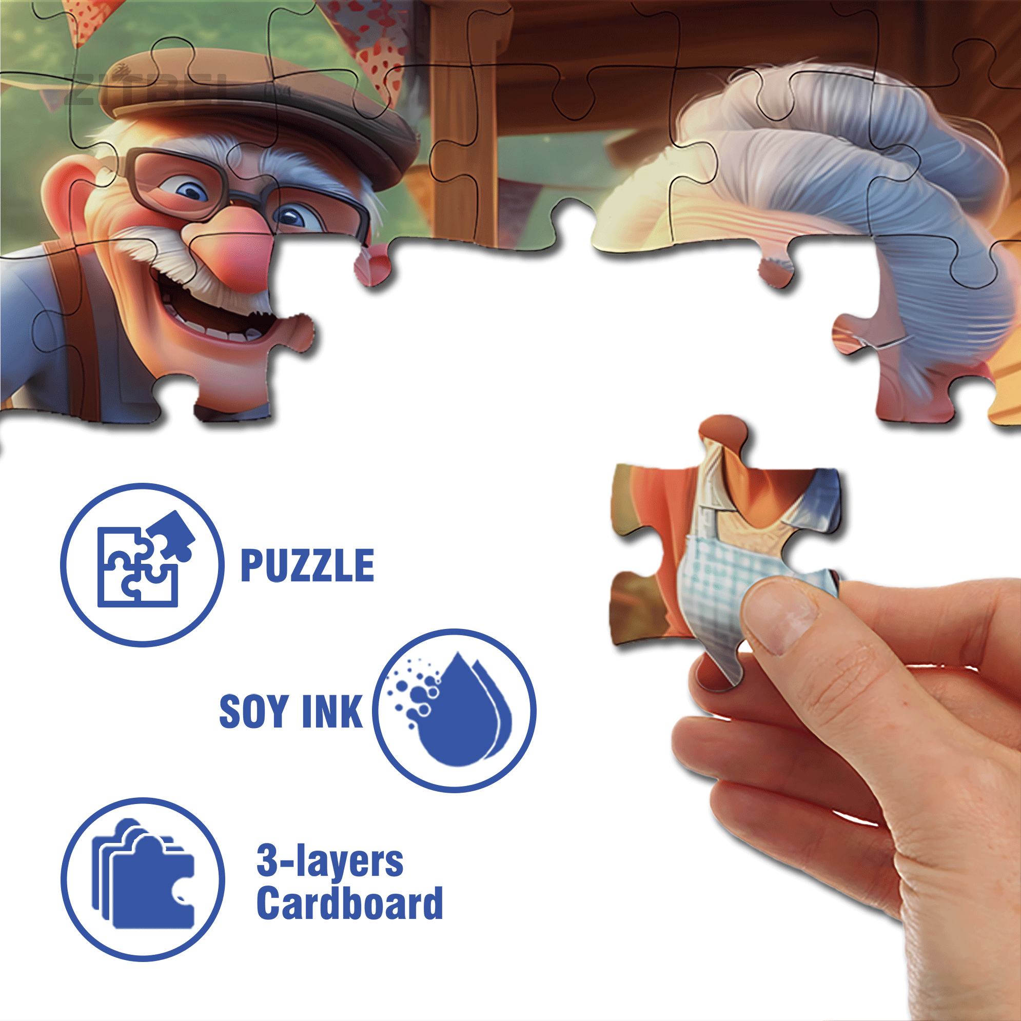 The Happy Moments Of The Elderly Couple 500pcs/1000pcs Jigsaw Puzzle, Scratch-Resistant, Interactive Family Game & Brain-Boosting DIY Decor, Perfect for Halloween, Christmas & New Year Gifts, Family Puzzle Game
