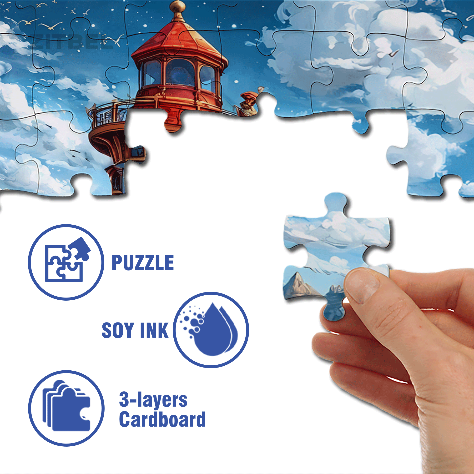 The Lighthouse In The Dream 500pcs/1000pcs Jigsaw Puzzle, Scratch-Resistant, Interactive Family Game & Brain-Boosting DIY Decor, Perfect for Halloween, Christmas & New Year Gifts, Family Puzzle Game