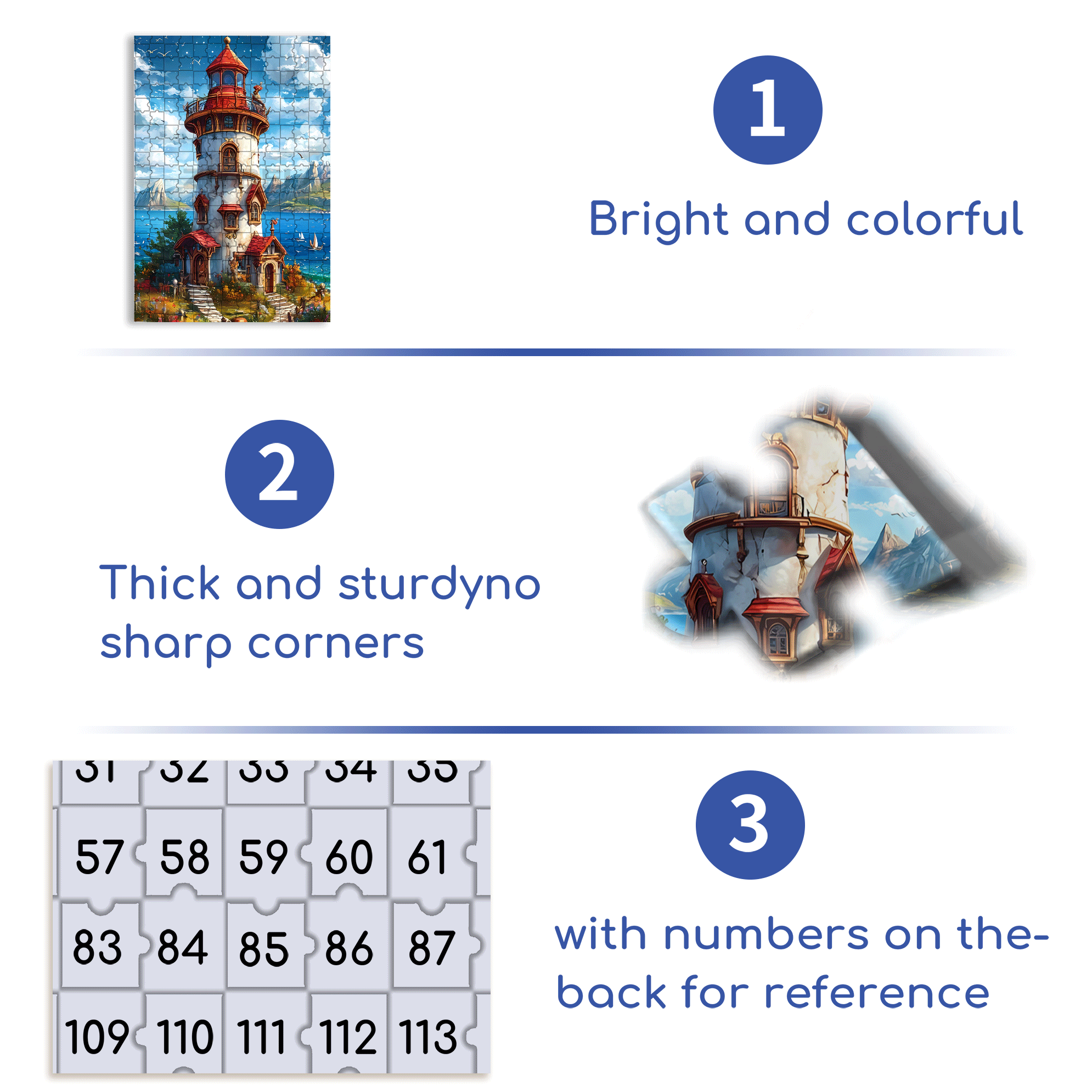 The Lighthouse In The Dream 500pcs/1000pcs Jigsaw Puzzle, Scratch-Resistant, Interactive Family Game & Brain-Boosting DIY Decor, Perfect for Halloween, Christmas & New Year Gifts, Family Puzzle Game