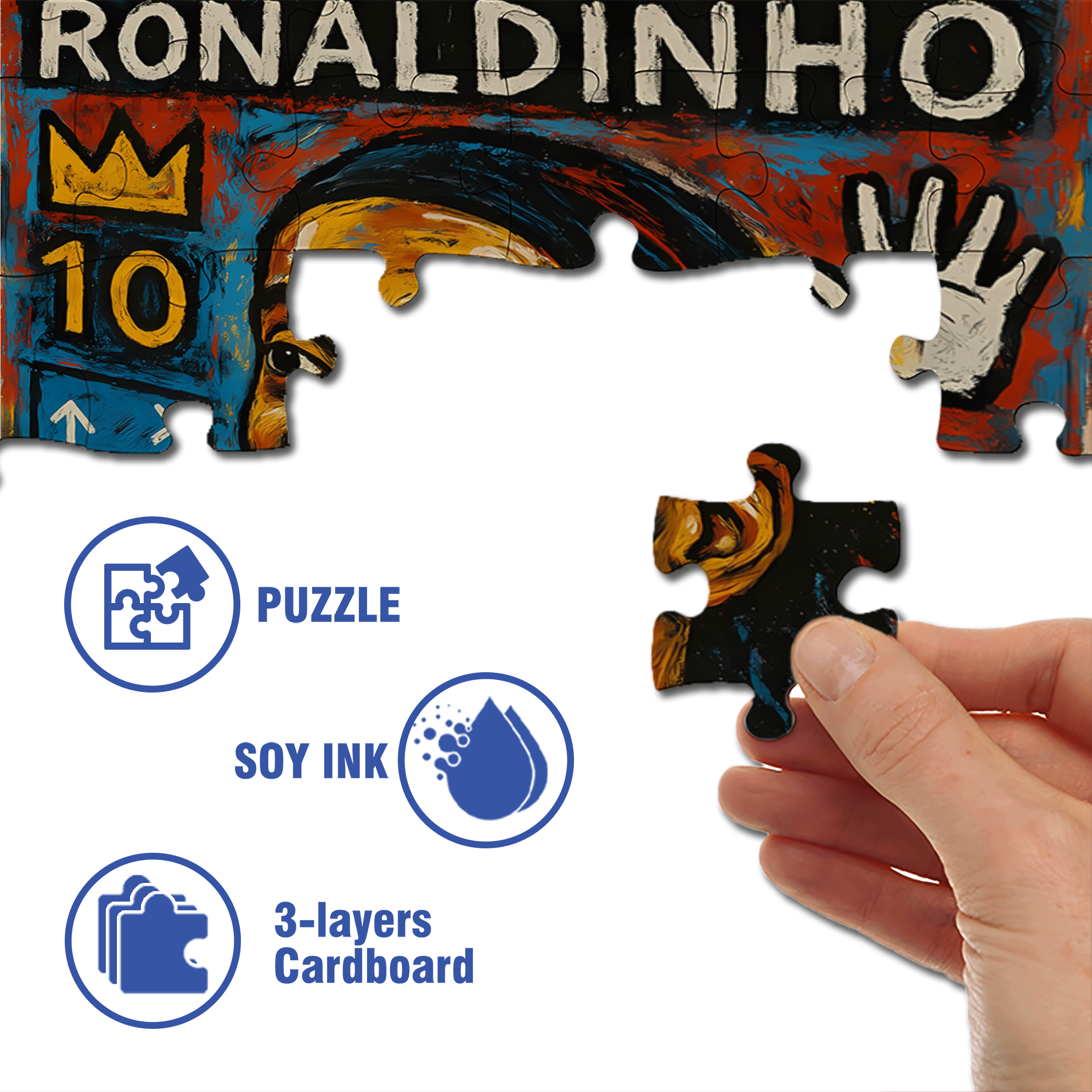 The Magician of Football 500pcs/1000pcs Jigsaw Puzzle, Scratch-Resistant, Interactive Family Game & Brain-Boosting DIY Decor, Perfect for Halloween, Christmas & New Year Gifts, Family Puzzle Game