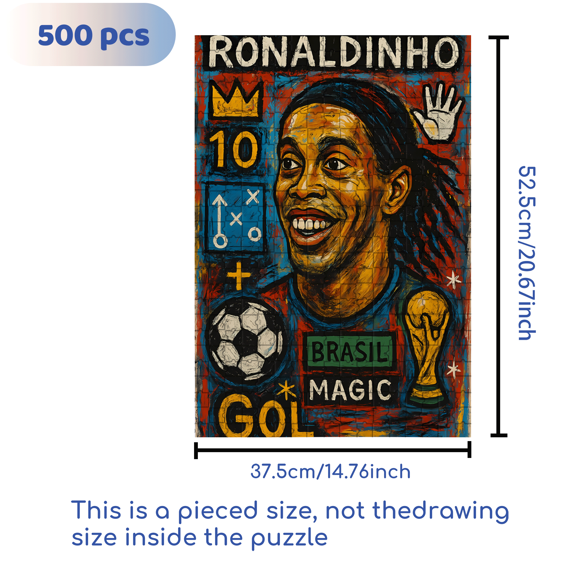The Magician of Football 500pcs/1000pcs Jigsaw Puzzle, Scratch-Resistant, Interactive Family Game & Brain-Boosting DIY Decor, Perfect for Halloween, Christmas & New Year Gifts, Family Puzzle Game