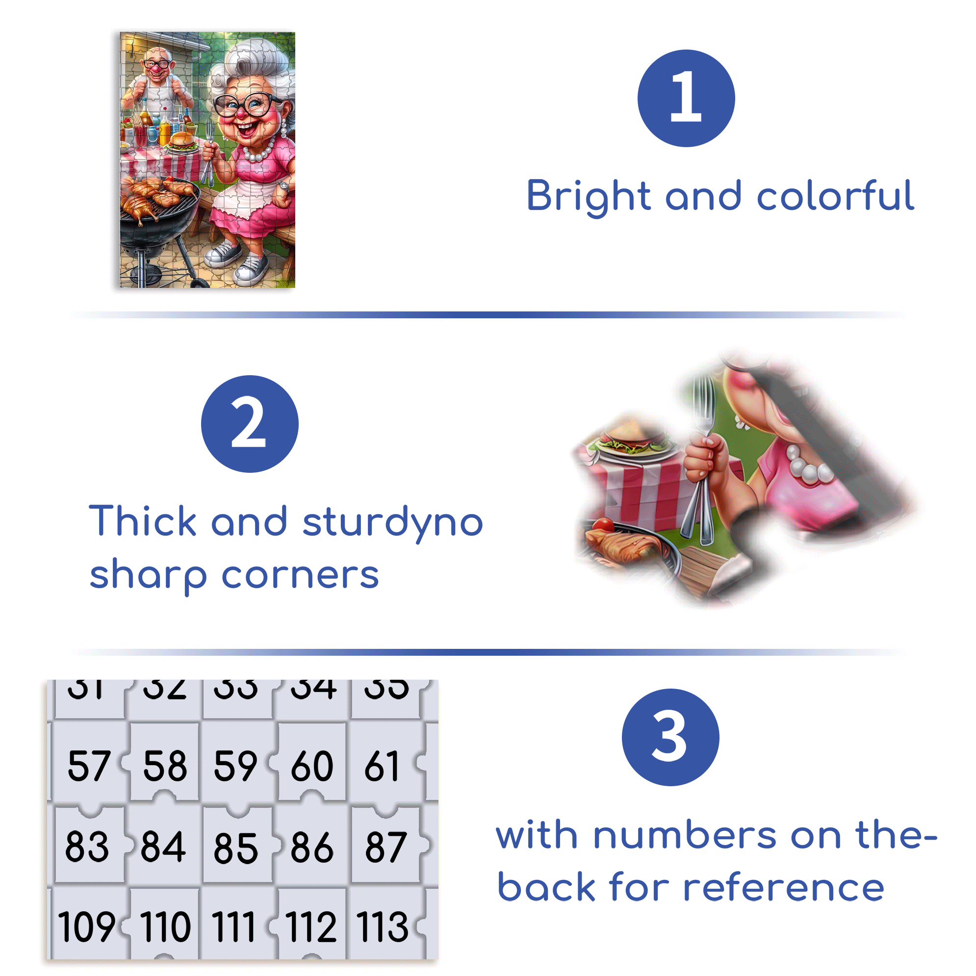 The Old Couple And The Barbecue 500pcs/1000pcs Jigsaw Puzzle, Scratch-Resistant, Interactive Family Game & Brain-Boosting DIY Decor, Perfect for Halloween, Christmas & New Year Gifts, Family Puzzle Game