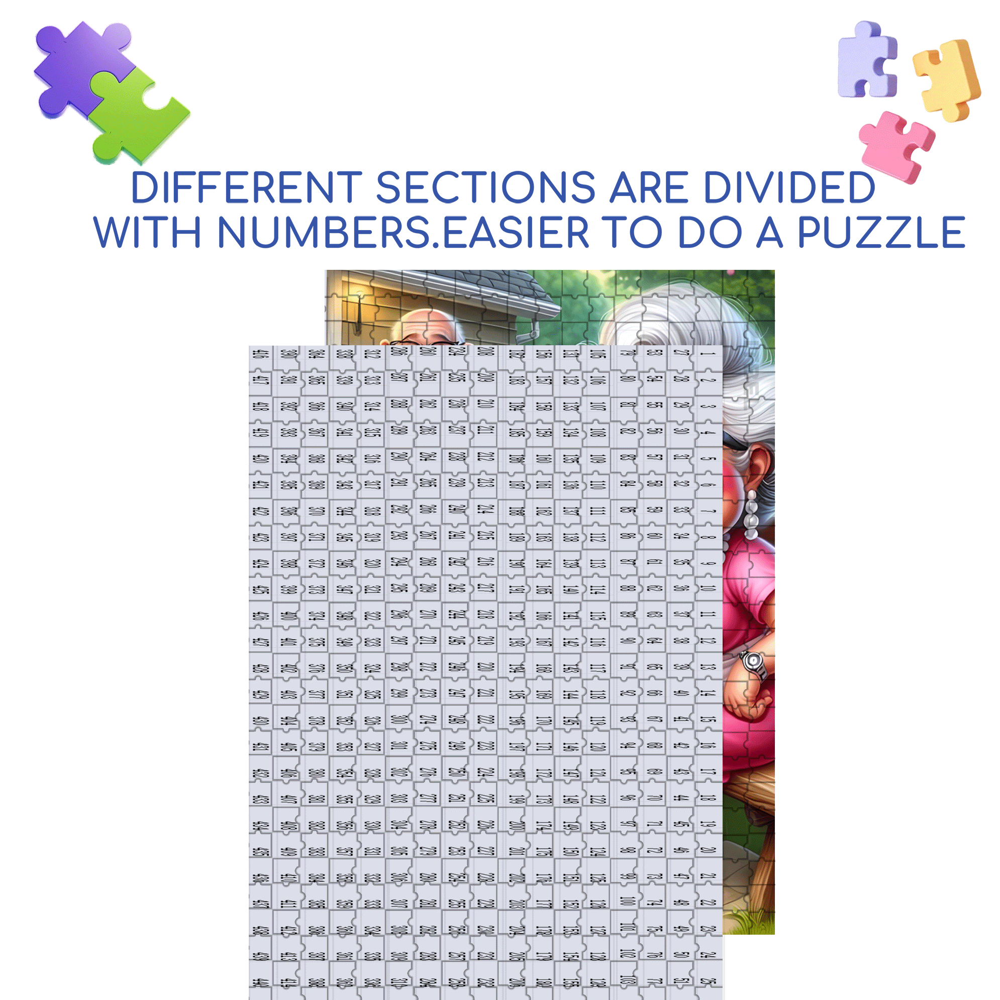The Old Couple And The Barbecue 500pcs/1000pcs Jigsaw Puzzle, Scratch-Resistant, Interactive Family Game & Brain-Boosting DIY Decor, Perfect for Halloween, Christmas & New Year Gifts, Family Puzzle Game