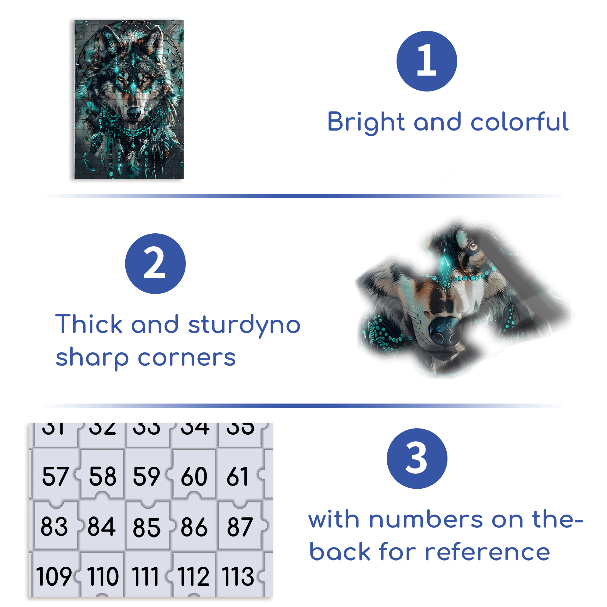 The Wolf and the Diamond 500pcs/1000pcs Jigsaw Puzzle, Scratch-Resistant, Interactive Family Game & Brain-Boosting DIY Decor, Perfect for Halloween, Christmas & New Year Gifts, Family Puzzle Game