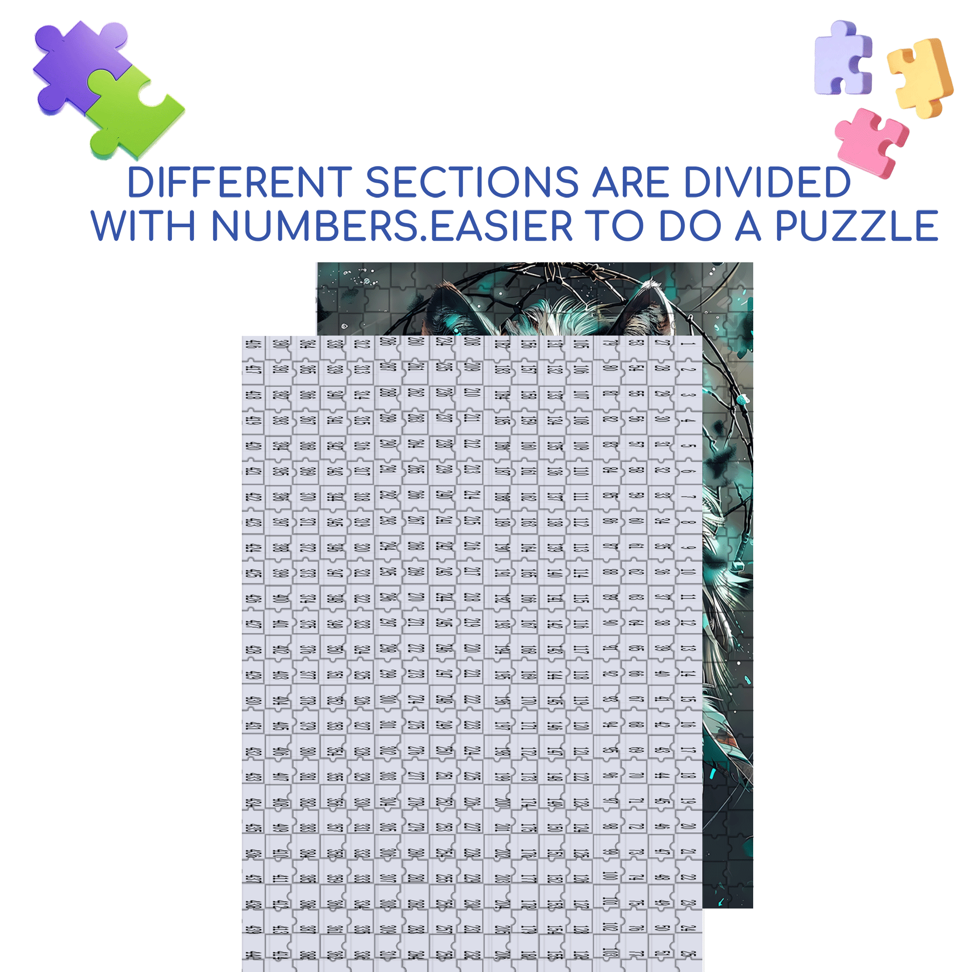 The Wolf and the Diamond 500pcs/1000pcs Jigsaw Puzzle, Scratch-Resistant, Interactive Family Game & Brain-Boosting DIY Decor, Perfect for Halloween, Christmas & New Year Gifts, Family Puzzle Game