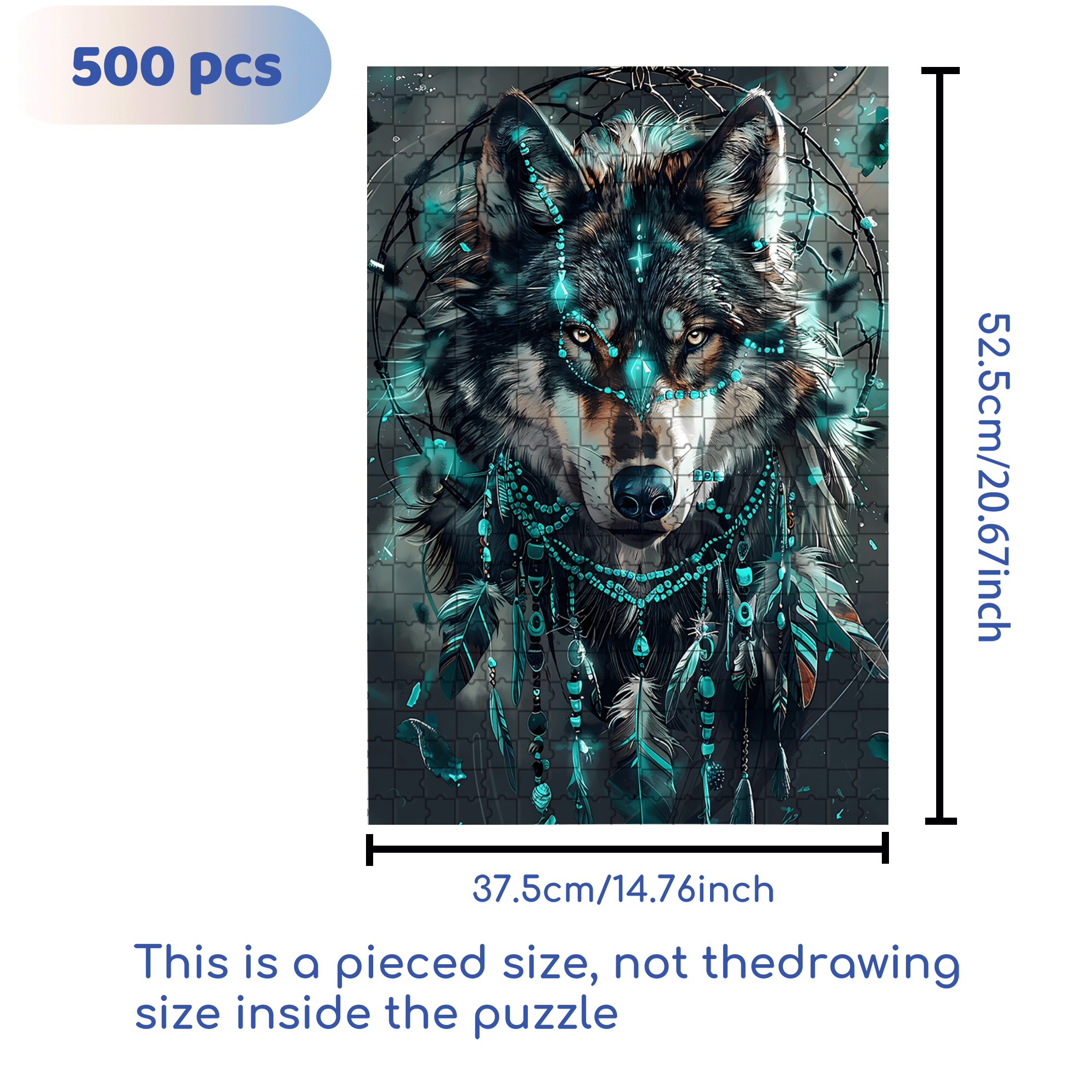 The Wolf and the Diamond 500pcs/1000pcs Jigsaw Puzzle, Scratch-Resistant, Interactive Family Game & Brain-Boosting DIY Decor, Perfect for Halloween, Christmas & New Year Gifts, Family Puzzle Game