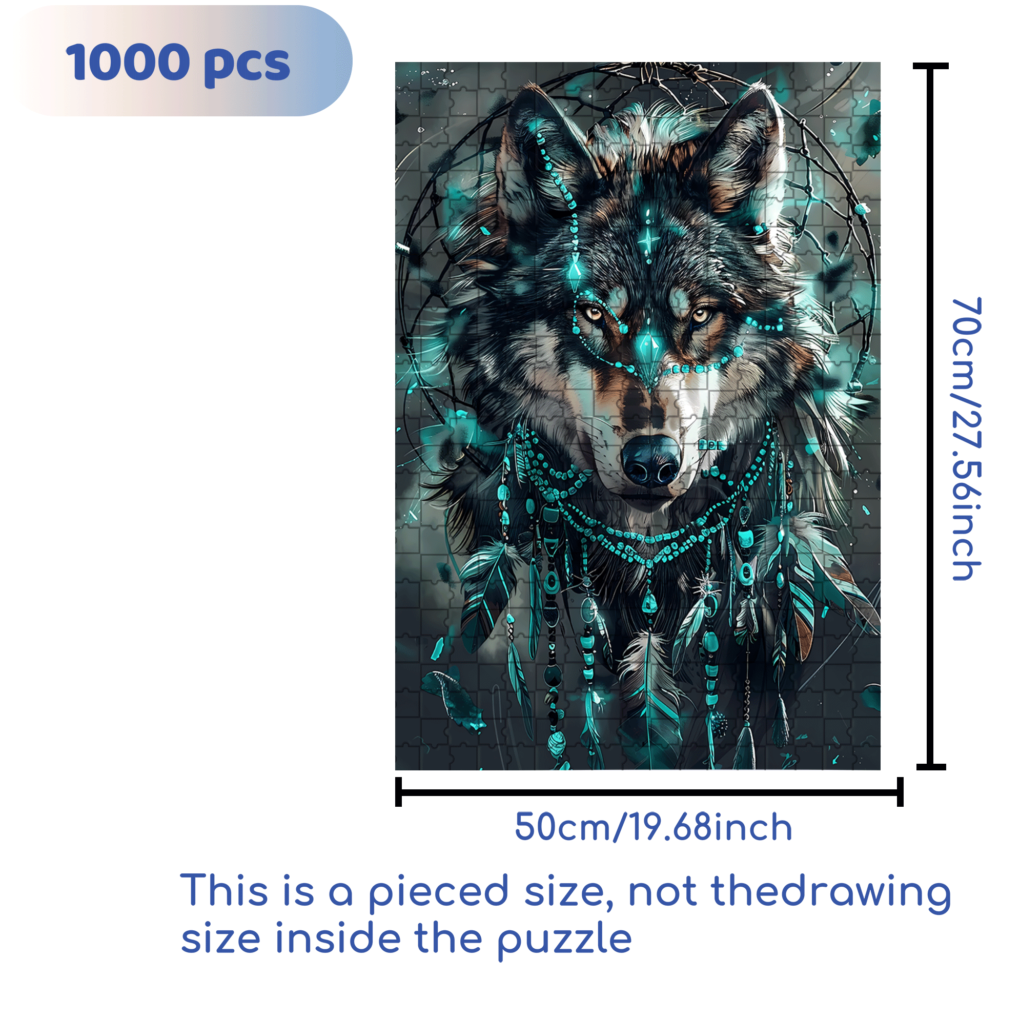 The Wolf and the Diamond 500pcs/1000pcs Jigsaw Puzzle, Scratch-Resistant, Interactive Family Game & Brain-Boosting DIY Decor, Perfect for Halloween, Christmas & New Year Gifts, Family Puzzle Game