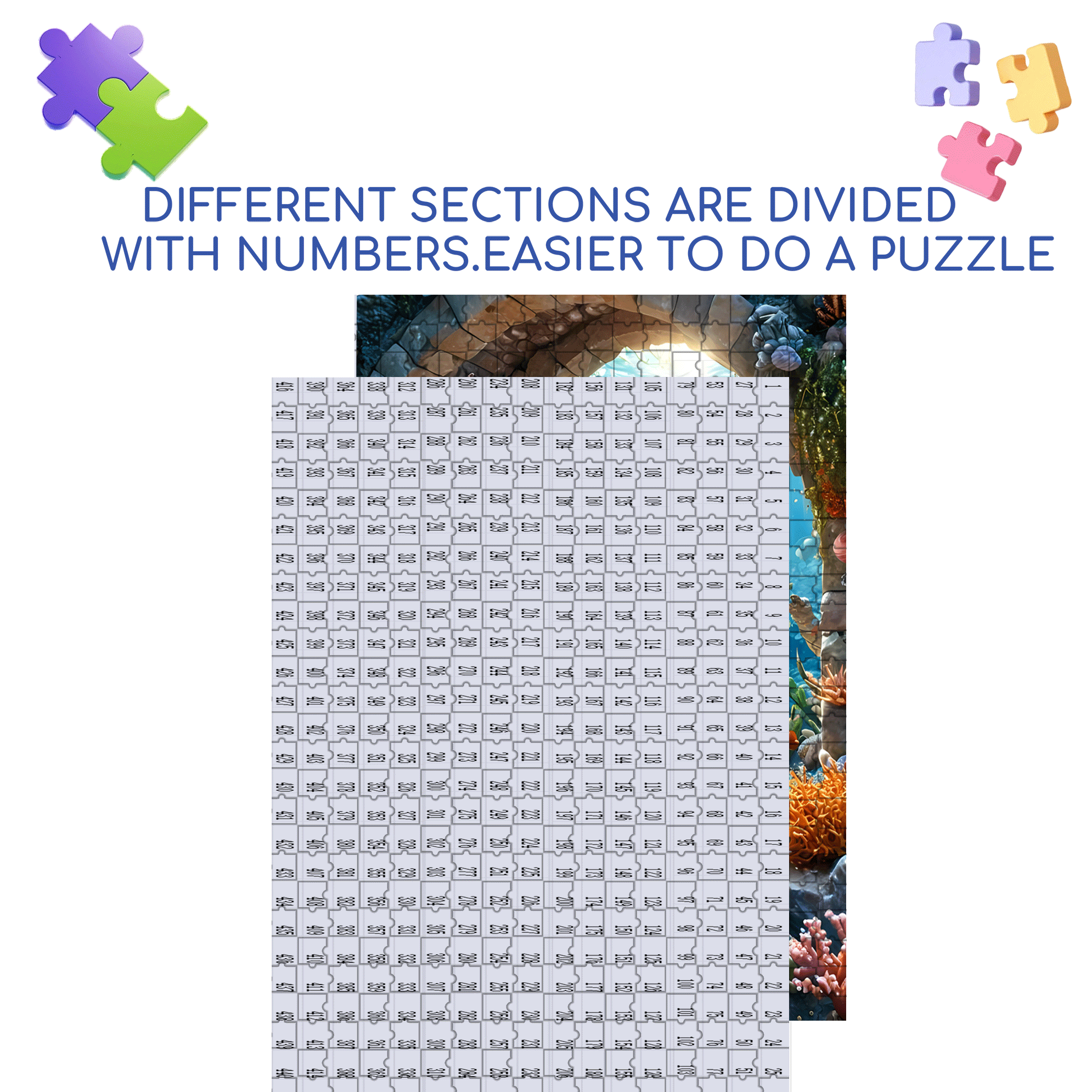 Underwater Treasure 500pcs/1000pcs Jigsaw Puzzle, Scratch-Resistant, Interactive Family Game & Brain-Boosting DIY Decor, Perfect for Halloween, Christmas & New Year Gifts, Family Puzzle Game