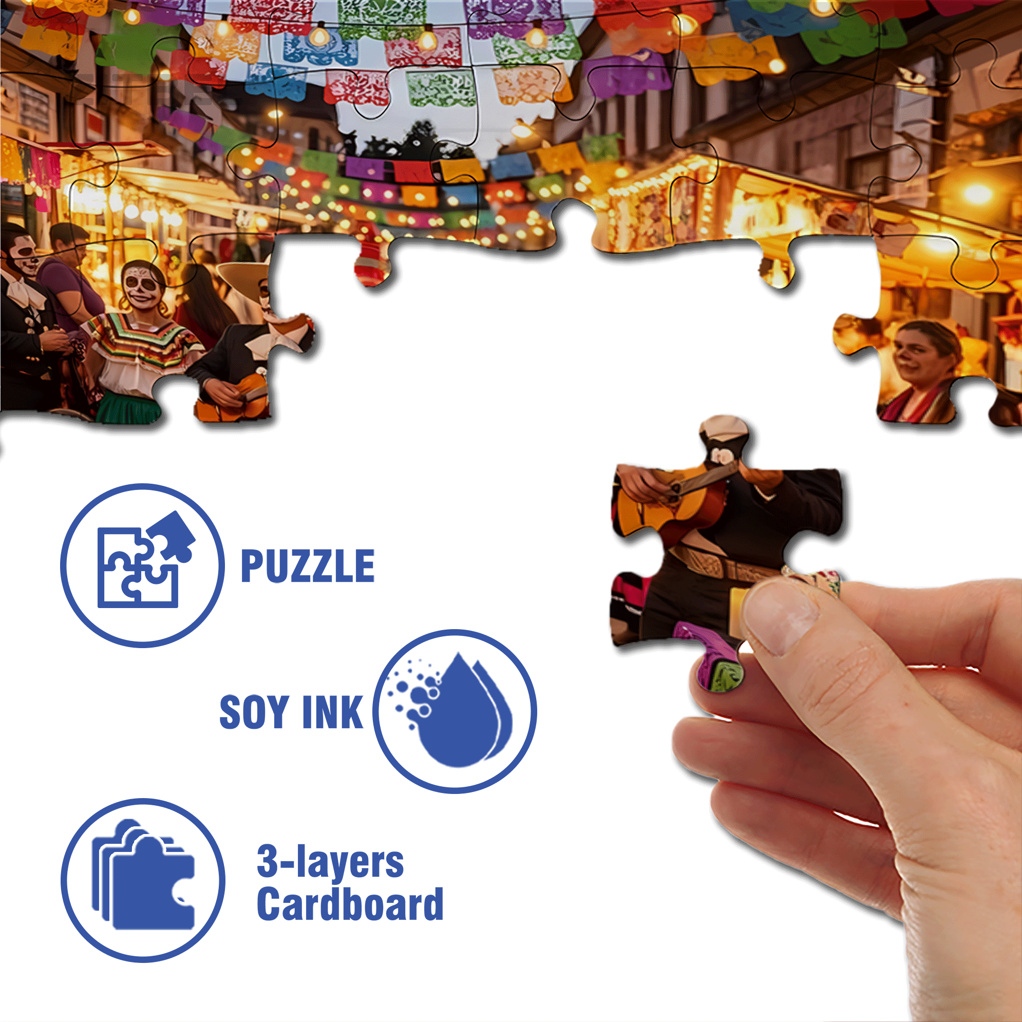 Valencia 500pcs/1000pcs Jigsaw Puzzle, Scratch-Resistant, Interactive Family Game & Brain-Boosting DIY Decor, Perfect for Halloween, Christmas & New Year Gifts, Family Puzzle Game