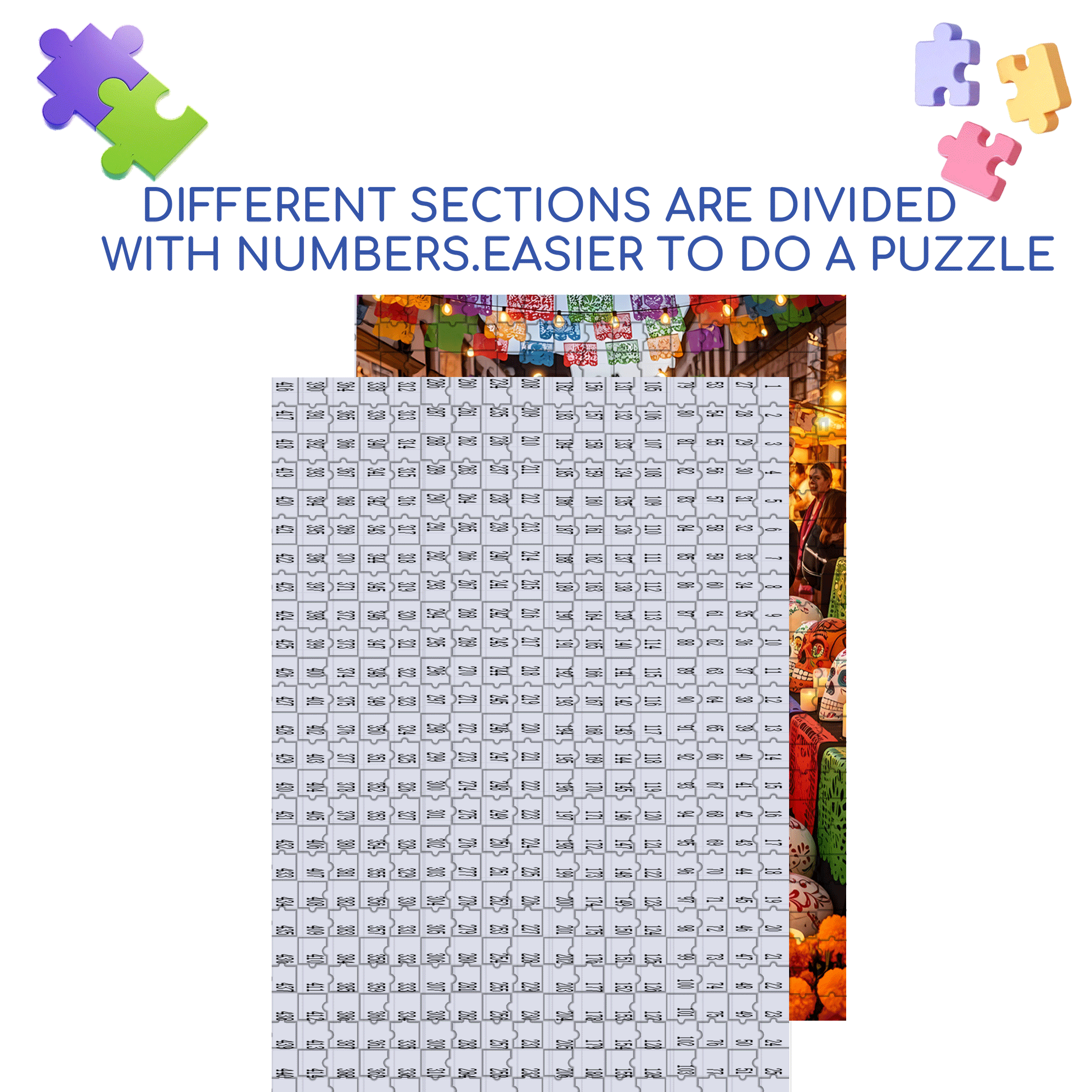 Valencia 500pcs/1000pcs Jigsaw Puzzle, Scratch-Resistant, Interactive Family Game & Brain-Boosting DIY Decor, Perfect for Halloween, Christmas & New Year Gifts, Family Puzzle Game
