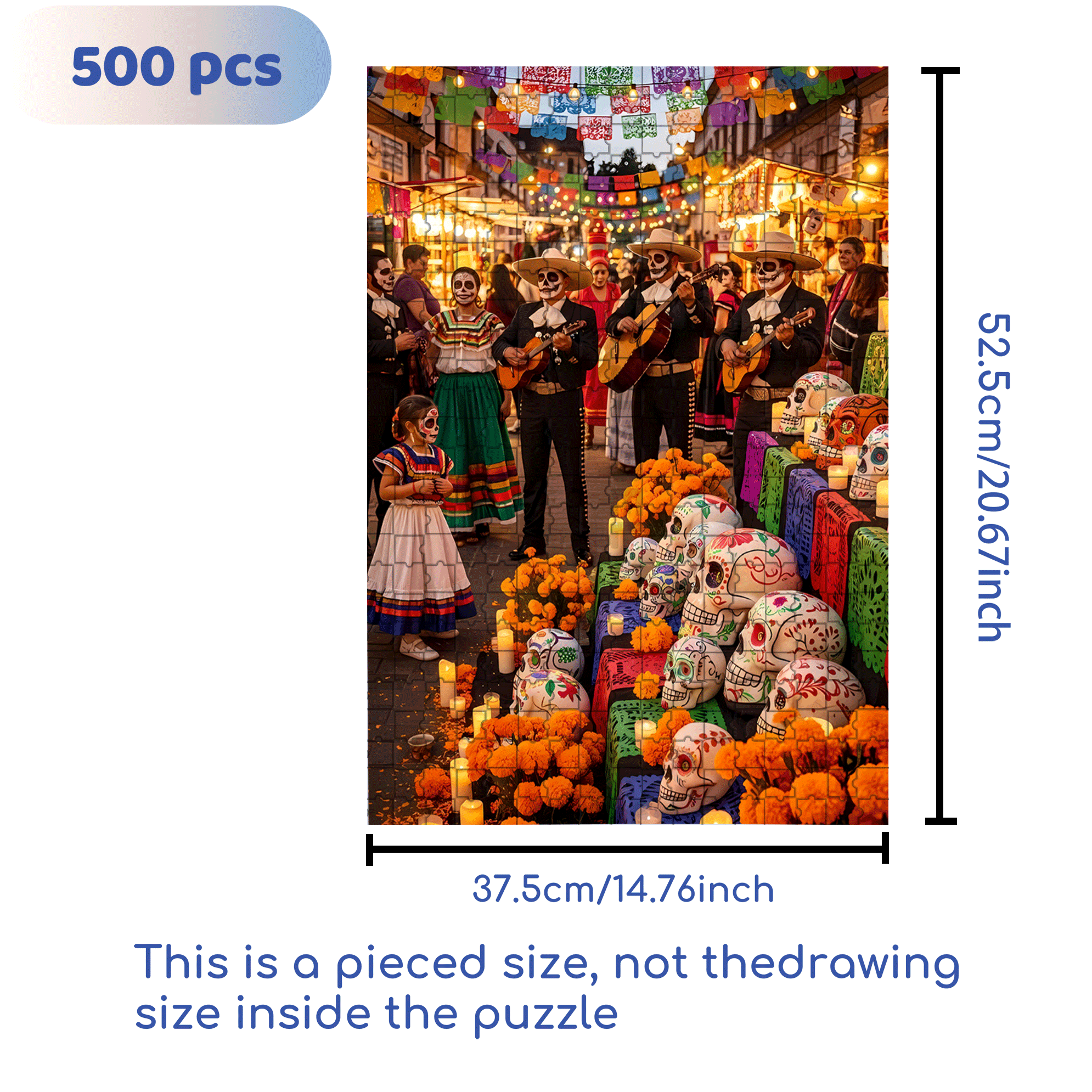 Valencia 500pcs/1000pcs Jigsaw Puzzle, Scratch-Resistant, Interactive Family Game & Brain-Boosting DIY Decor, Perfect for Halloween, Christmas & New Year Gifts, Family Puzzle Game