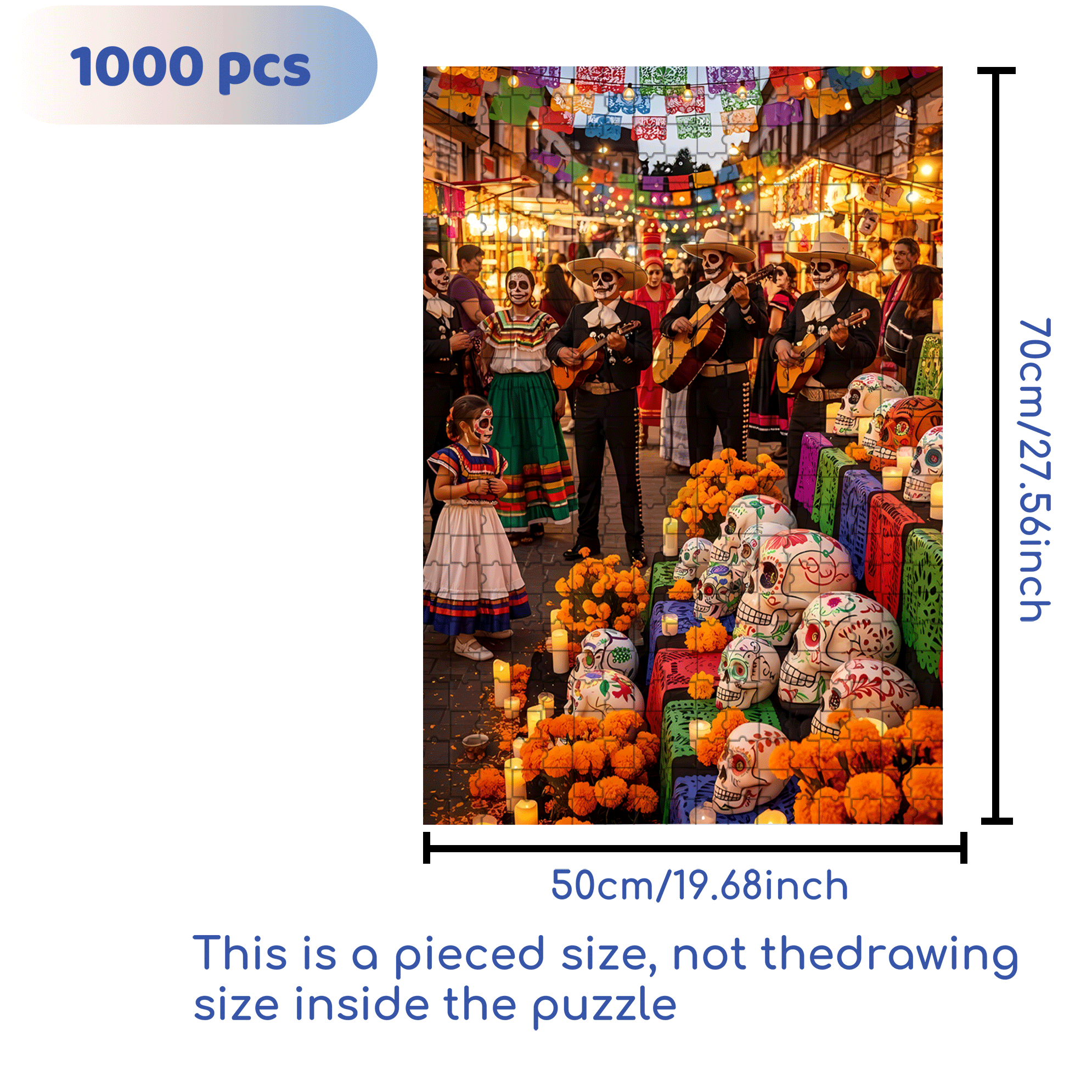 Valencia 500pcs/1000pcs Jigsaw Puzzle, Scratch-Resistant, Interactive Family Game & Brain-Boosting DIY Decor, Perfect for Halloween, Christmas & New Year Gifts, Family Puzzle Game