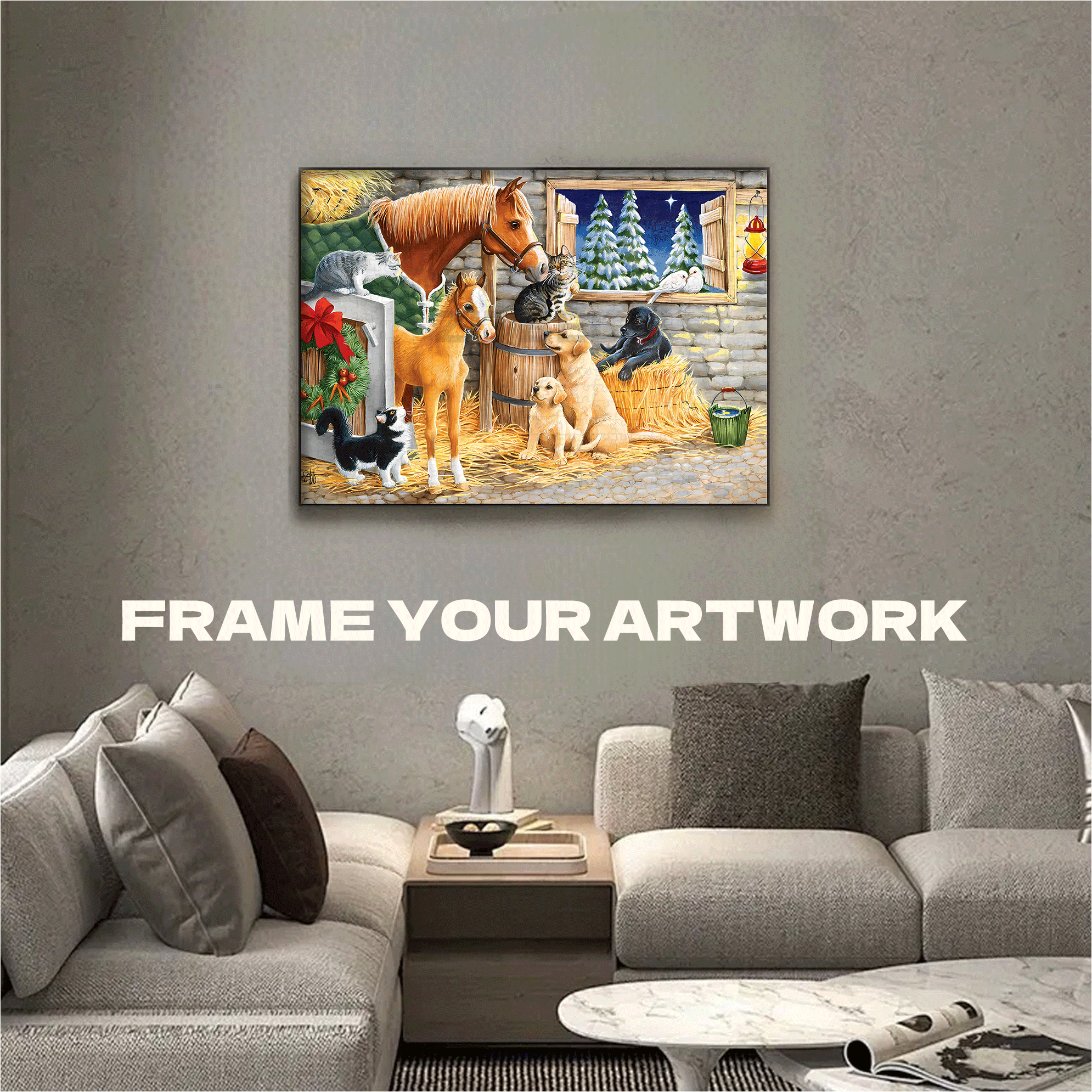 An Evening With Friends 500pcs/1000pcs Jigsaw Puzzle, Scratch-Resistant, Interactive Family Game & Brain-Boosting DIY Decor, Perfect for Halloween, Christmas & New Year Gifts, Family Puzzle Game