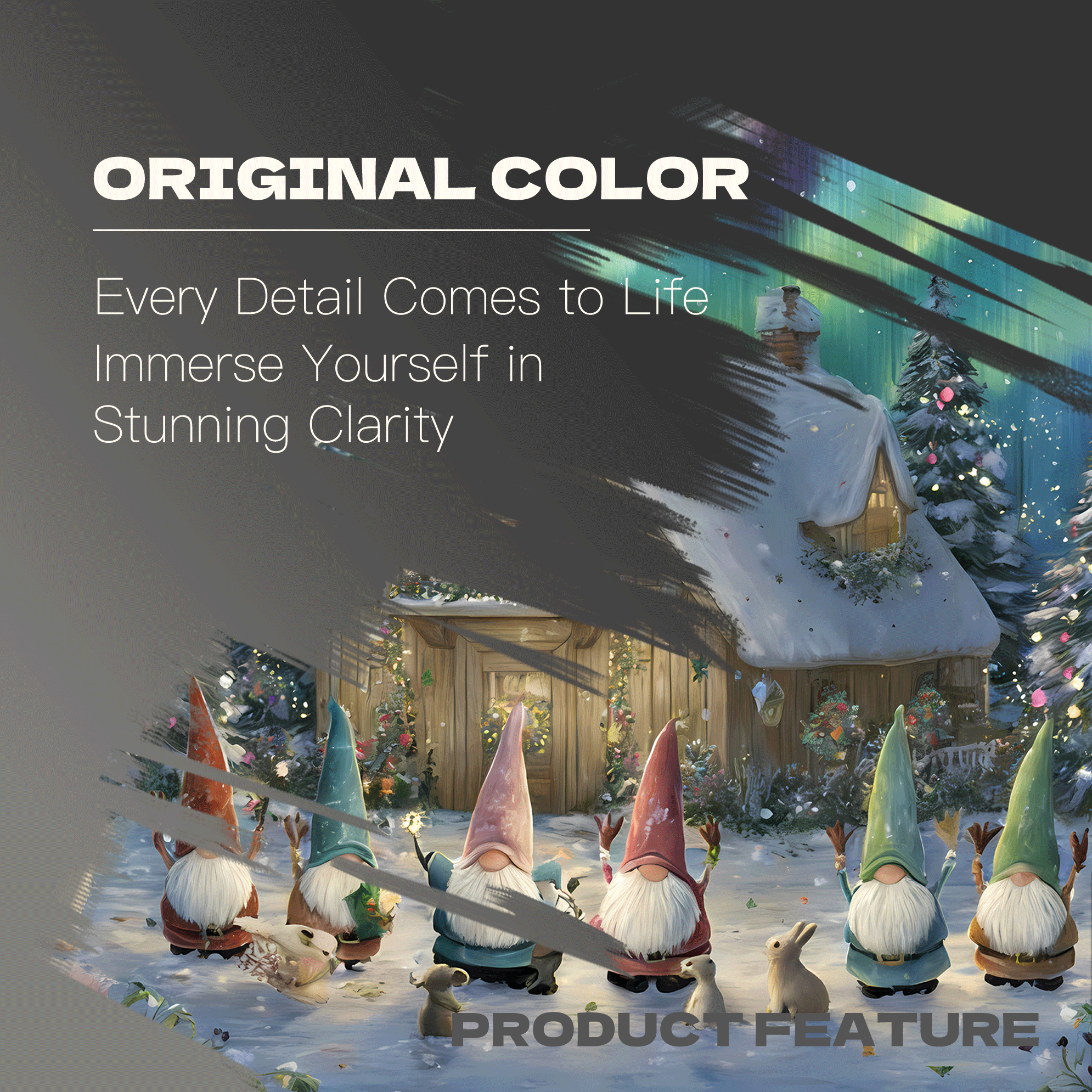 Aurora Cabin With Gnomes 500pcs/1000pcs Jigsaw Puzzle, Scratch-Resistant, Interactive Family Game & Brain-Boosting DIY Decor, Perfect for Halloween, Christmas & New Year Gifts, Family Puzzle Game