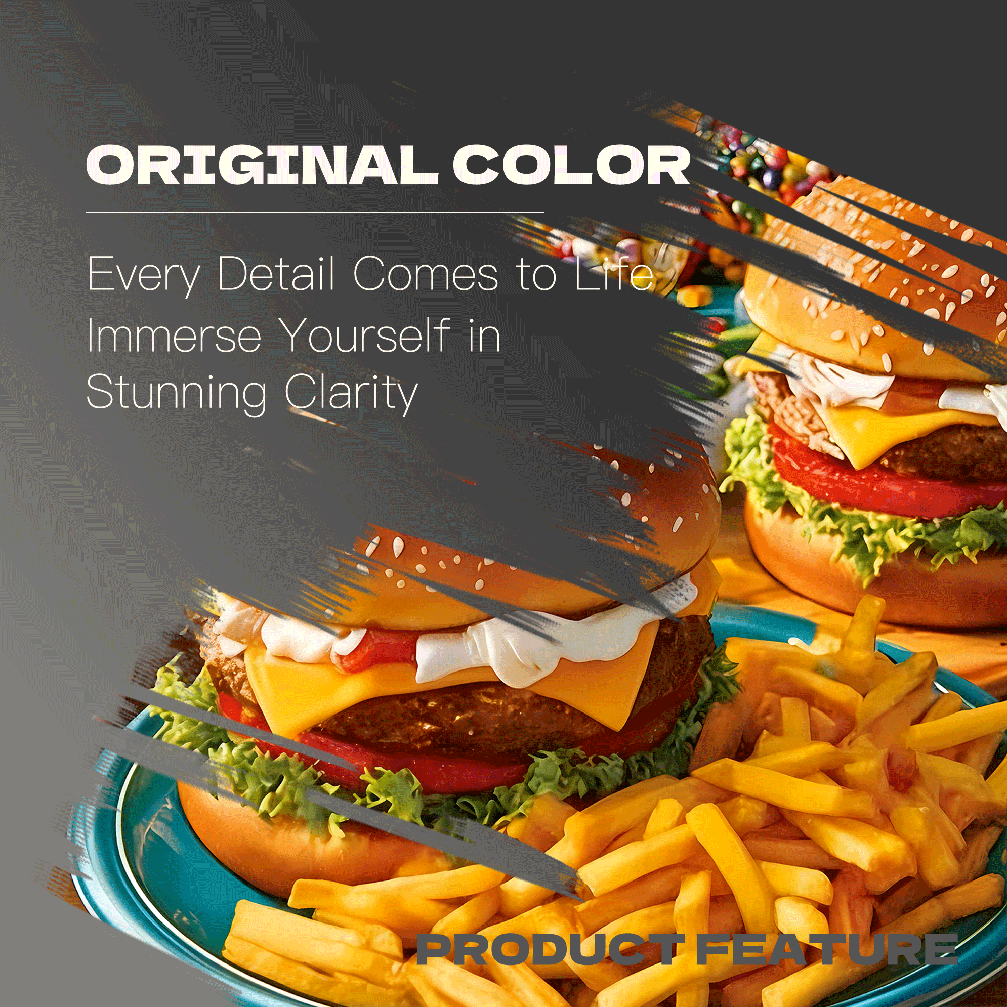 Burger & Fries 500pcs/1000pcs Jigsaw Puzzle, Scratch-Resistant, Interactive Family Game & Brain-Boosting DIY Decor, Perfect for Halloween, Christmas & New Year Gifts, Family Puzzle Game