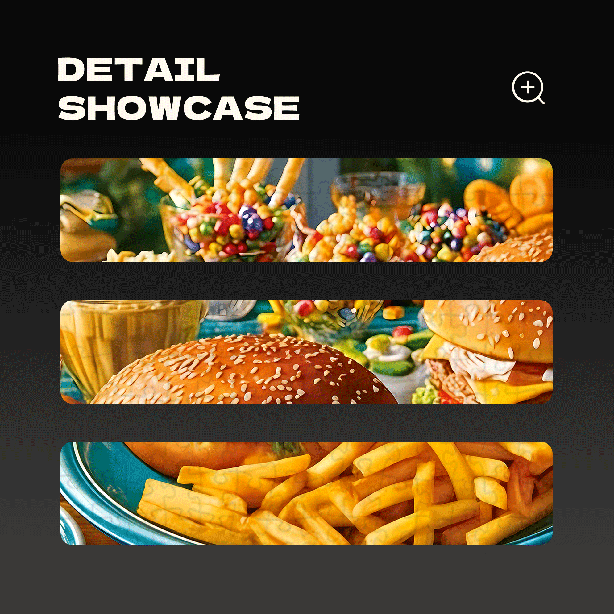 Burger & Fries 500pcs/1000pcs Jigsaw Puzzle, Scratch-Resistant, Interactive Family Game & Brain-Boosting DIY Decor, Perfect for Halloween, Christmas & New Year Gifts, Family Puzzle Game