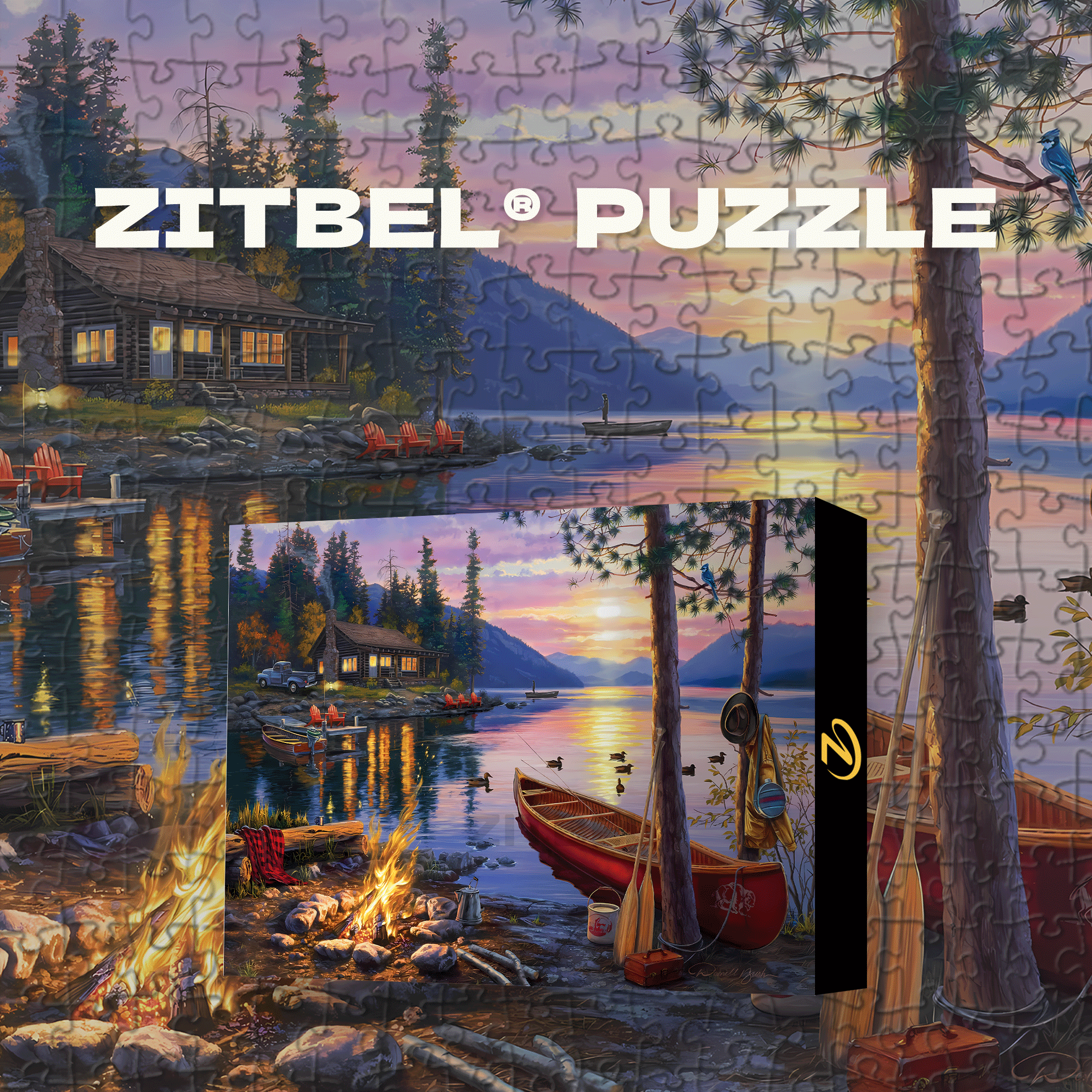 Cabin Sunset 500pcs/1000pcs Jigsaw Puzzle, Scratch-Resistant, Interactive Family Game & Brain-Boosting DIY Decor, Perfect for Halloween, Christmas & New Year Gifts, Family Puzzle Game