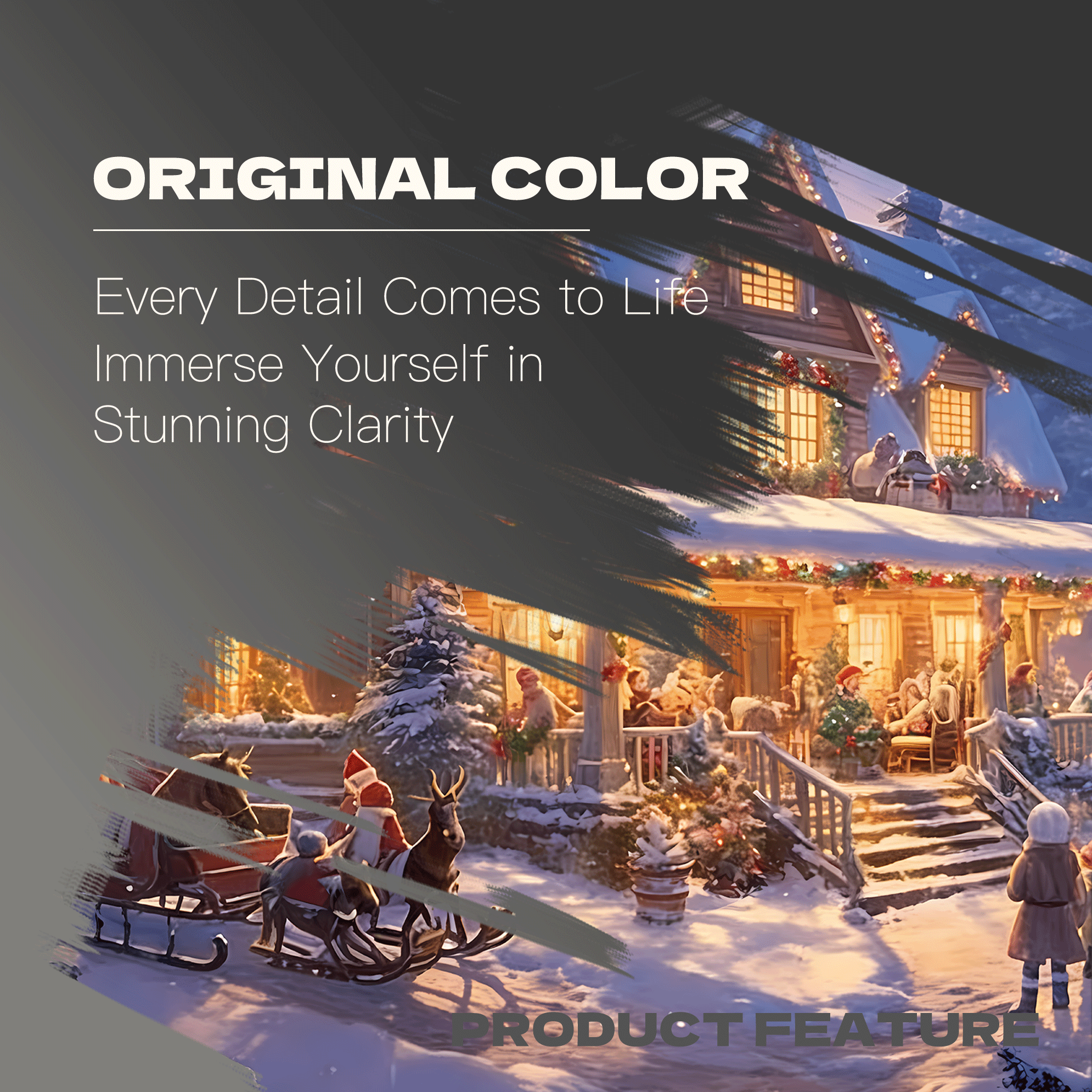 Christmas Snow House Night 500pcs/1000pcs Jigsaw Puzzle, Scratch-Resistant, Interactive Family Game & Brain-Boosting DIY Decor, Perfect for Halloween, Christmas & New Year Gifts, Family Puzzle Game