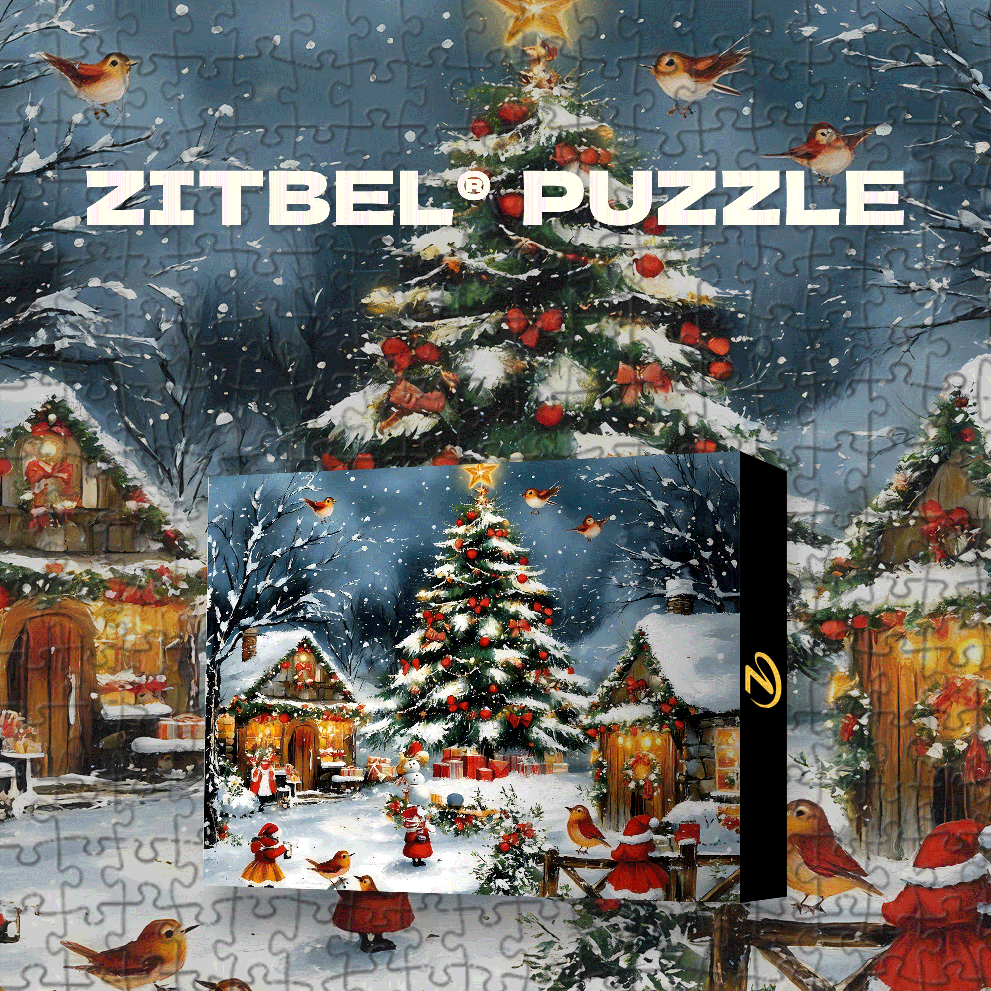 Christmas Snow Scene Cross 500pcs/1000pcs Jigsaw Puzzle, Scratch-Resistant, Interactive Family Game & Brain-Boosting DIY Decor, Perfect for Halloween, Christmas & New Year Gifts, Family Puzzle Game