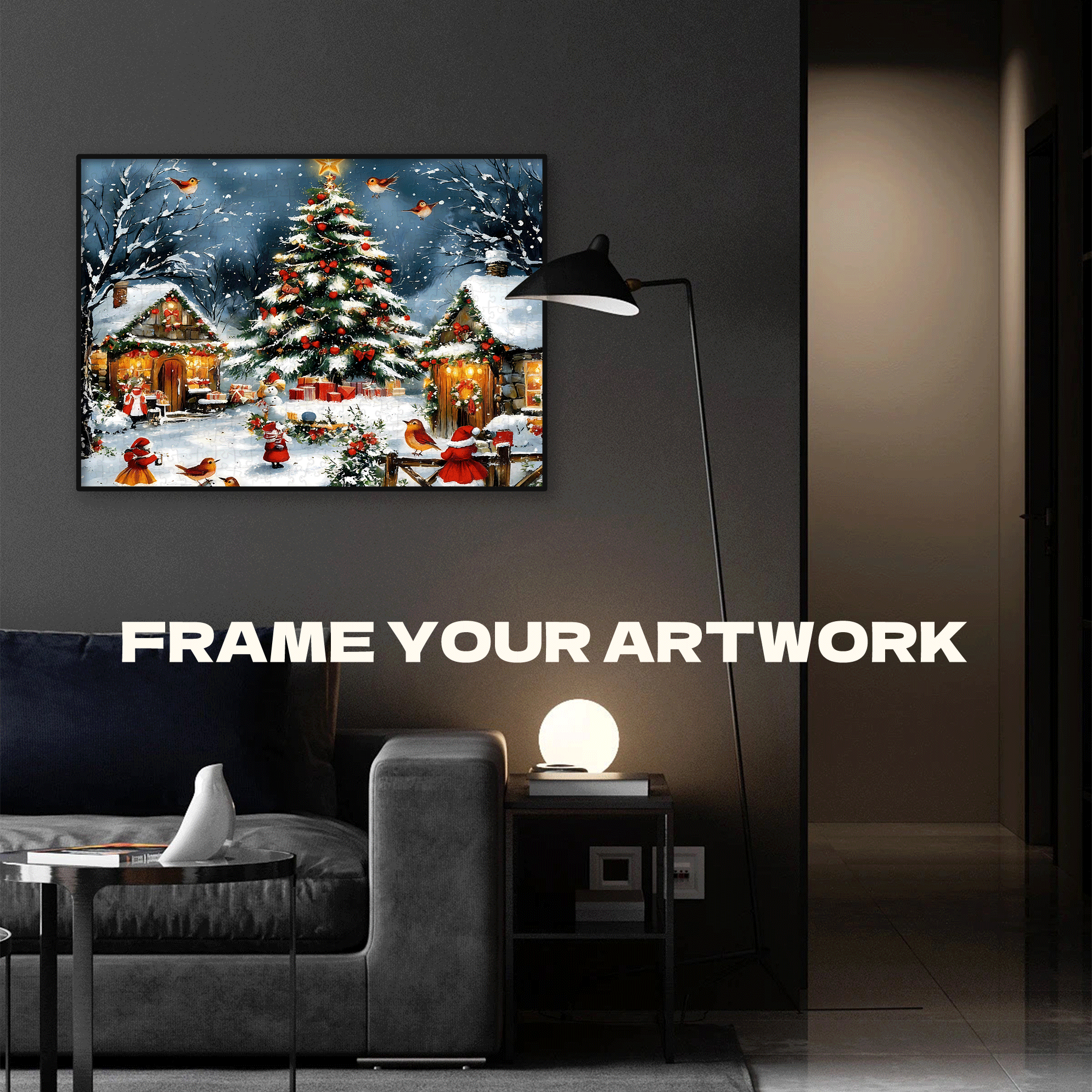 Christmas Snow Scene Cross 500pcs/1000pcs Jigsaw Puzzle, Scratch-Resistant, Interactive Family Game & Brain-Boosting DIY Decor, Perfect for Halloween, Christmas & New Year Gifts, Family Puzzle Game