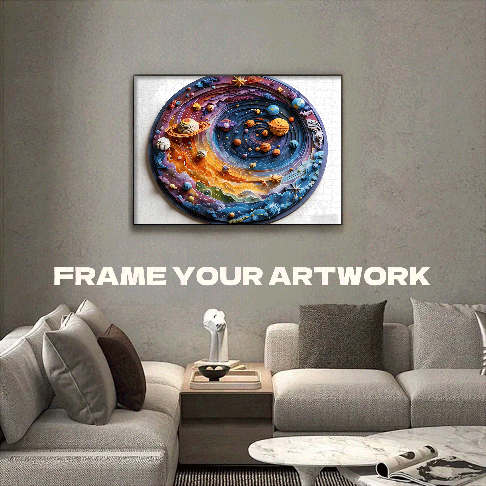 Colorful Planet 500pcs/1000pcs Jigsaw Puzzle, Scratch-Resistant, Interactive Family Game & Brain-Boosting DIY Decor, Perfect for Halloween, Christmas & New Year Gifts, Family Puzzle Game