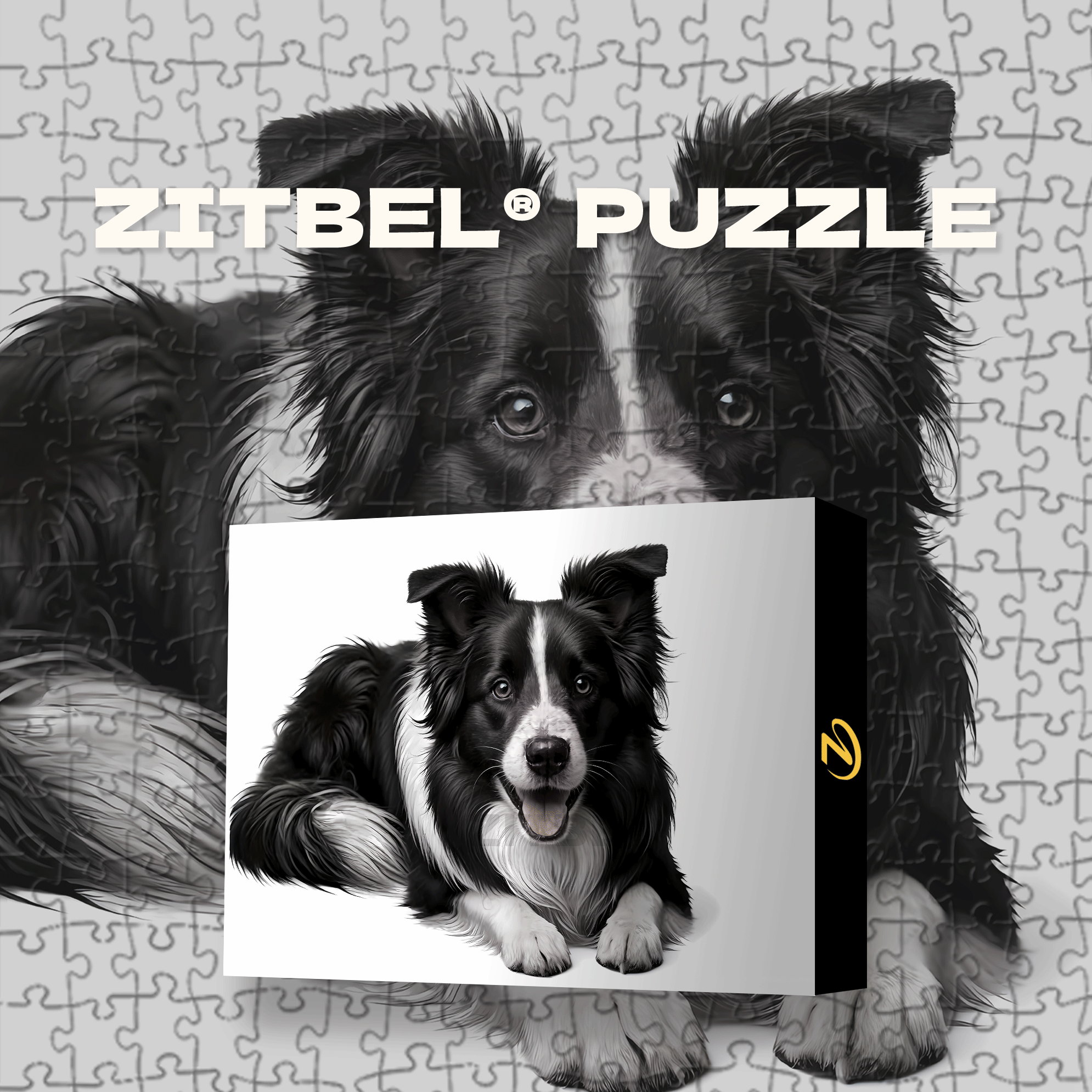Cute Black and White Puppy 500pcs/1000pcs Jigsaw Puzzle, Scratch-Resistant, Interactive Family Game & Brain-Boosting DIY Decor, Perfect for Halloween, Christmas & New Year Gifts, Family Puzzle Game
