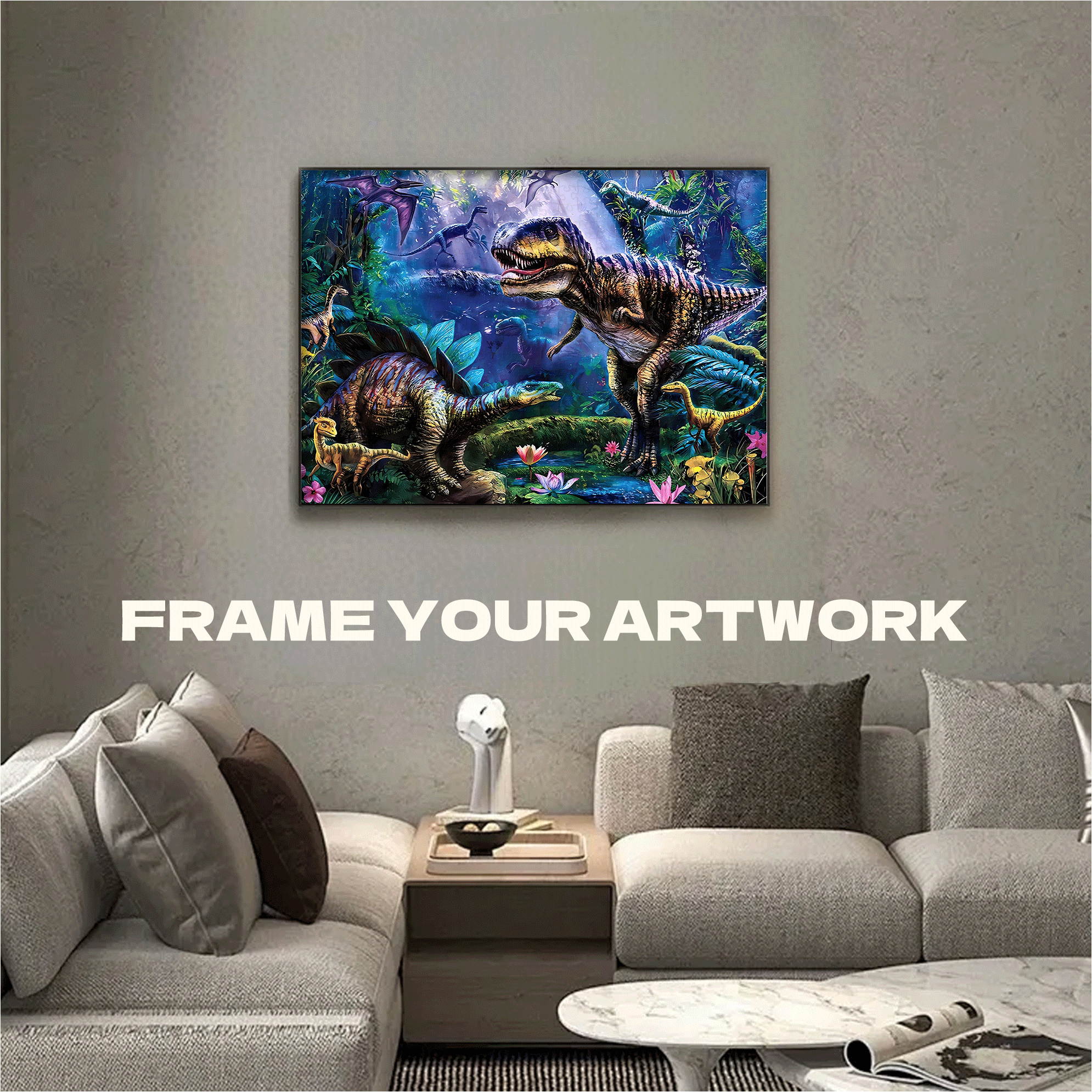 Dinosaur World 500pcs/1000pcs Jigsaw Puzzle, Scratch-Resistant, Interactive Family Game & Brain-Boosting DIY Decor, Perfect for Halloween, Christmas & New Year Gifts, Family Puzzle Game
