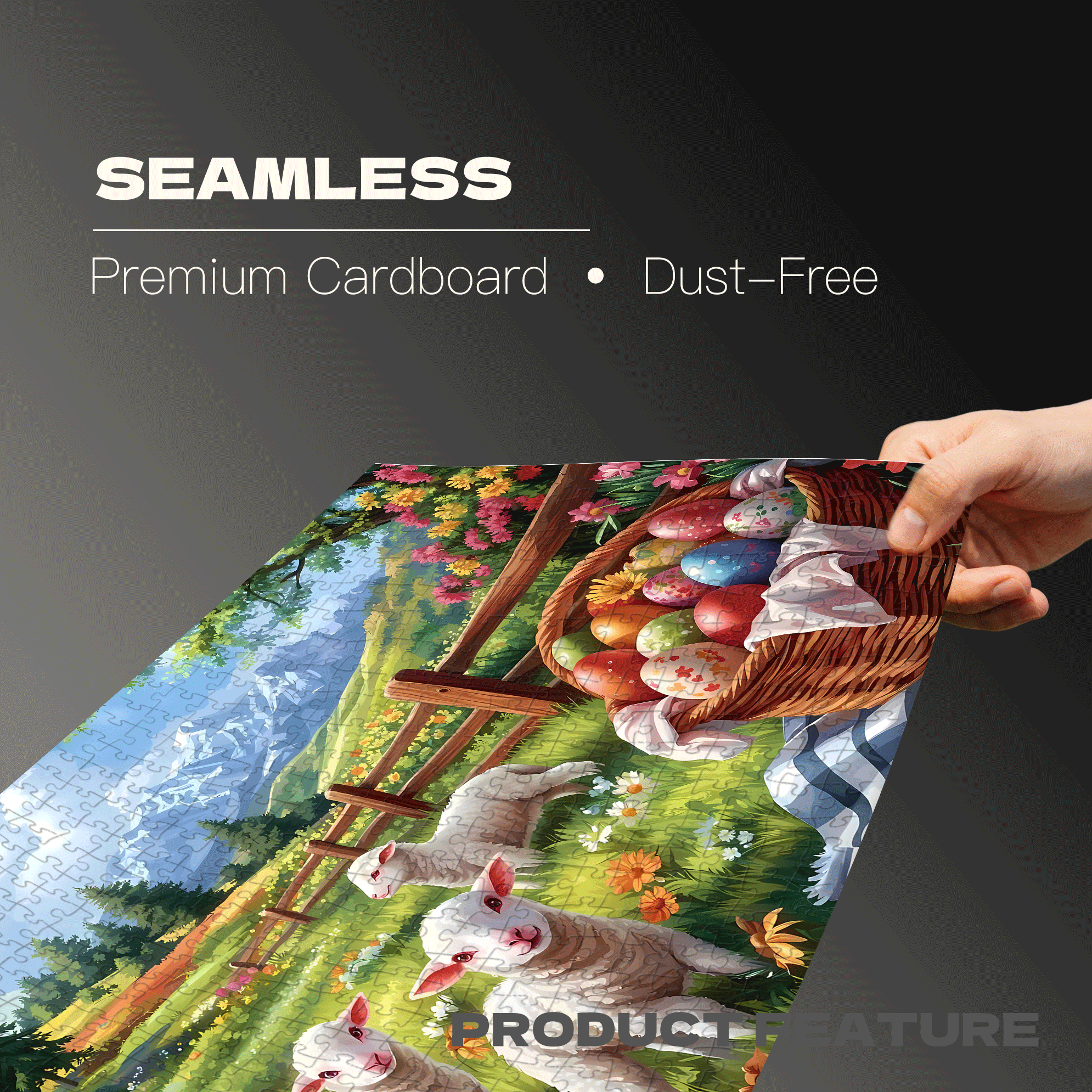 Easter Lamb 500pcs/1000pcs Jigsaw Puzzle, Scratch-Resistant, Interactive Family Game & Brain-Boosting DIY Decor, Perfect for Halloween, Christmas & New Year Gifts, Family Puzzle Game